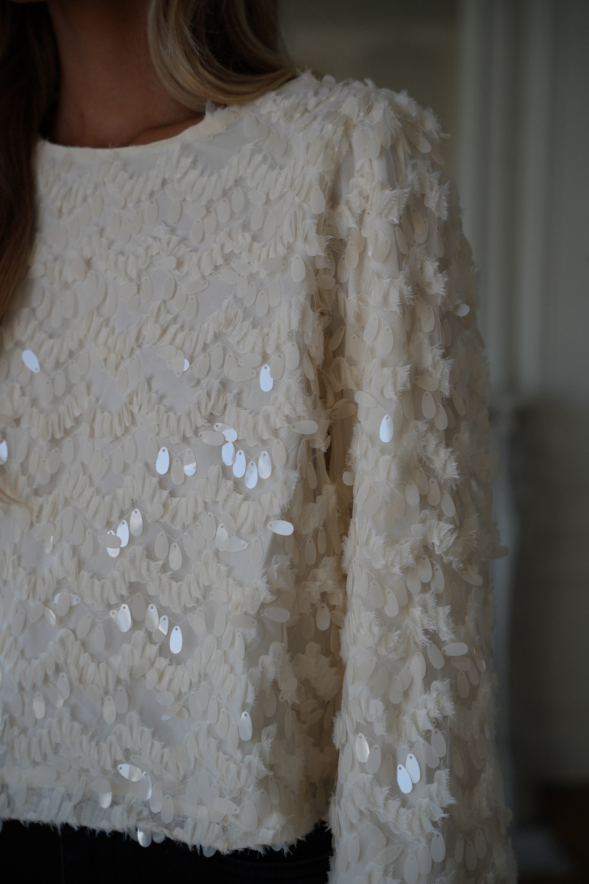 Fara crème - Blouse brillante