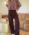 Alfa prune - Pantalon droit