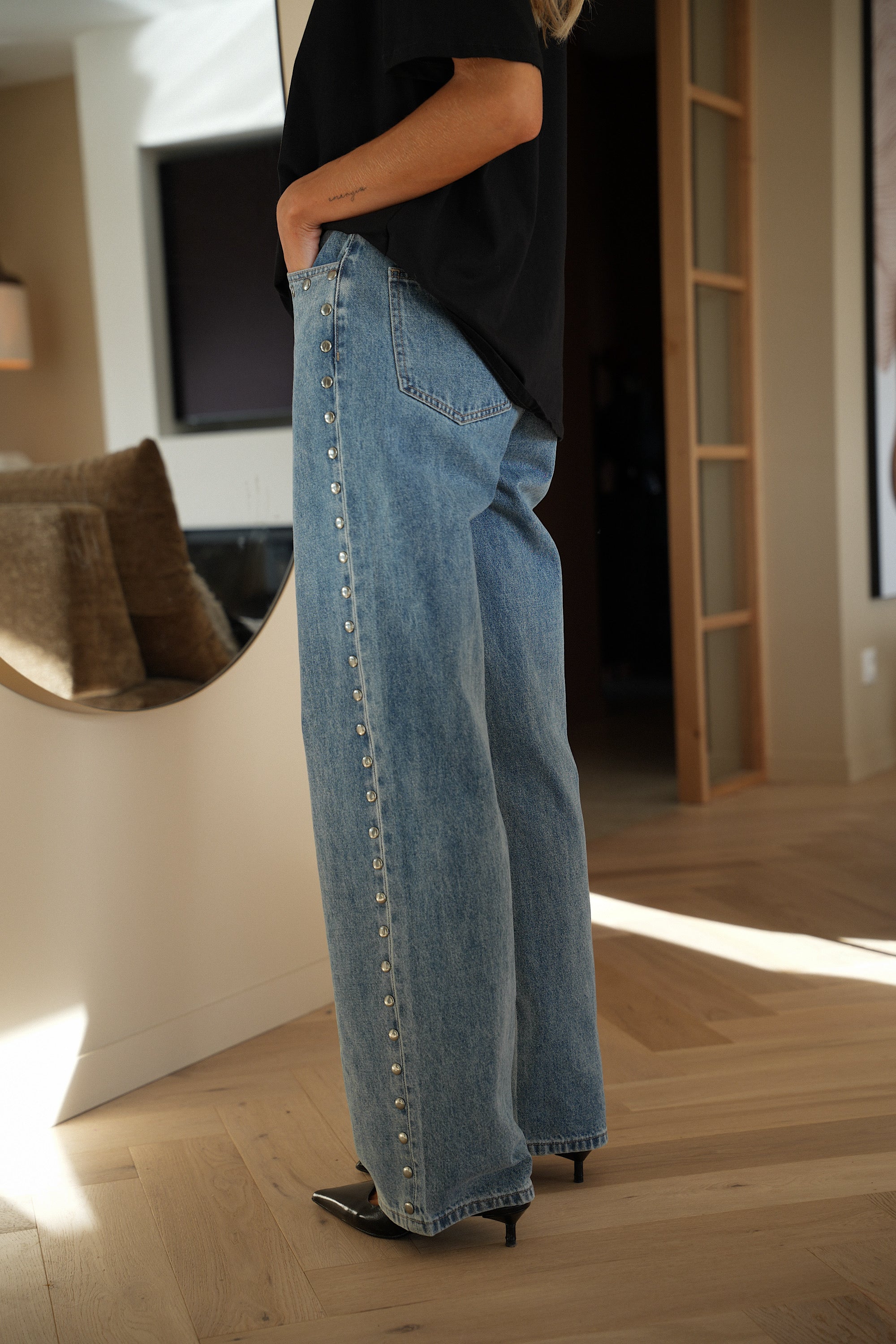 Claudio bleu - Jean clouté