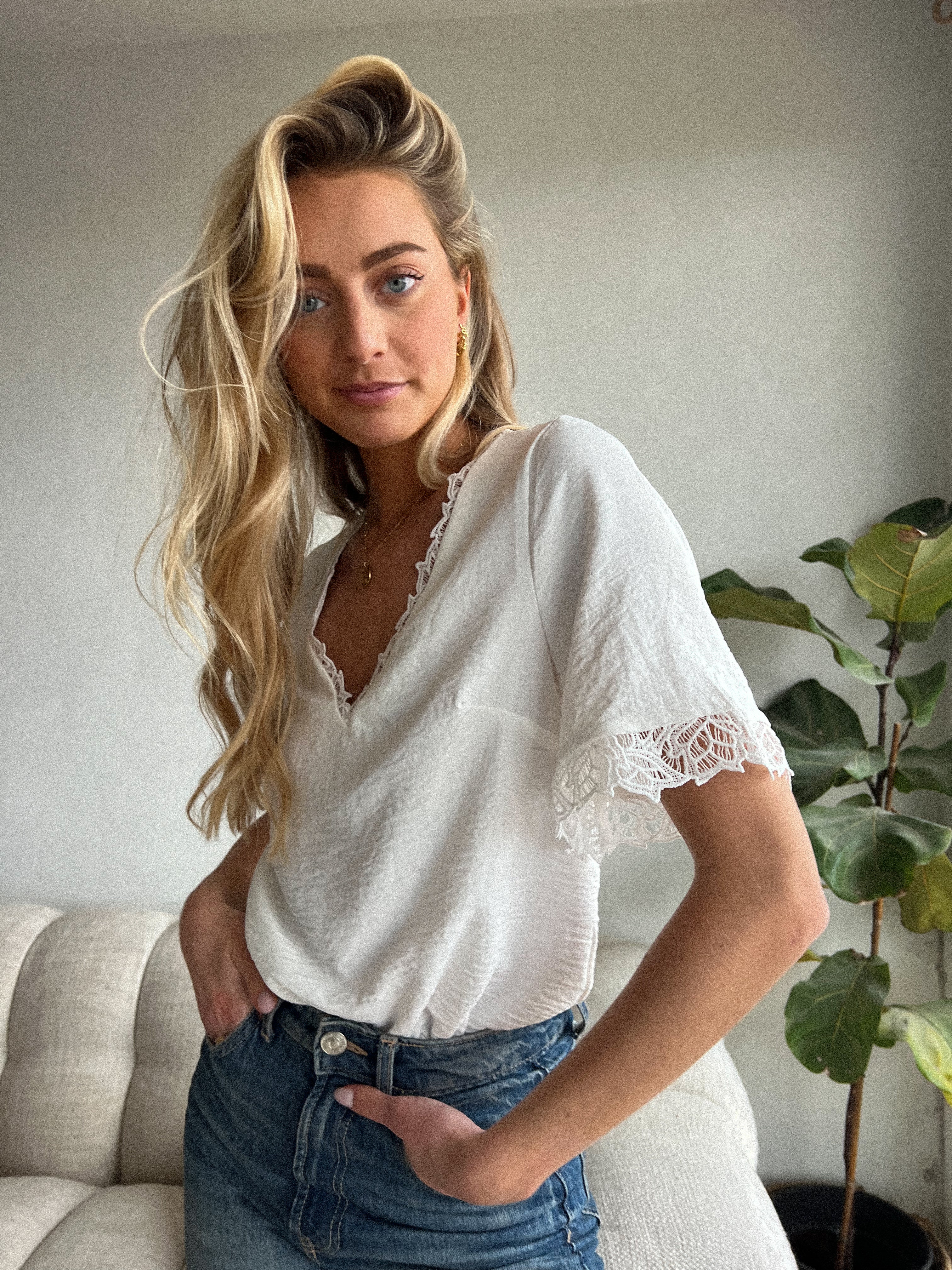 Felixia blanc - Blouse fluide