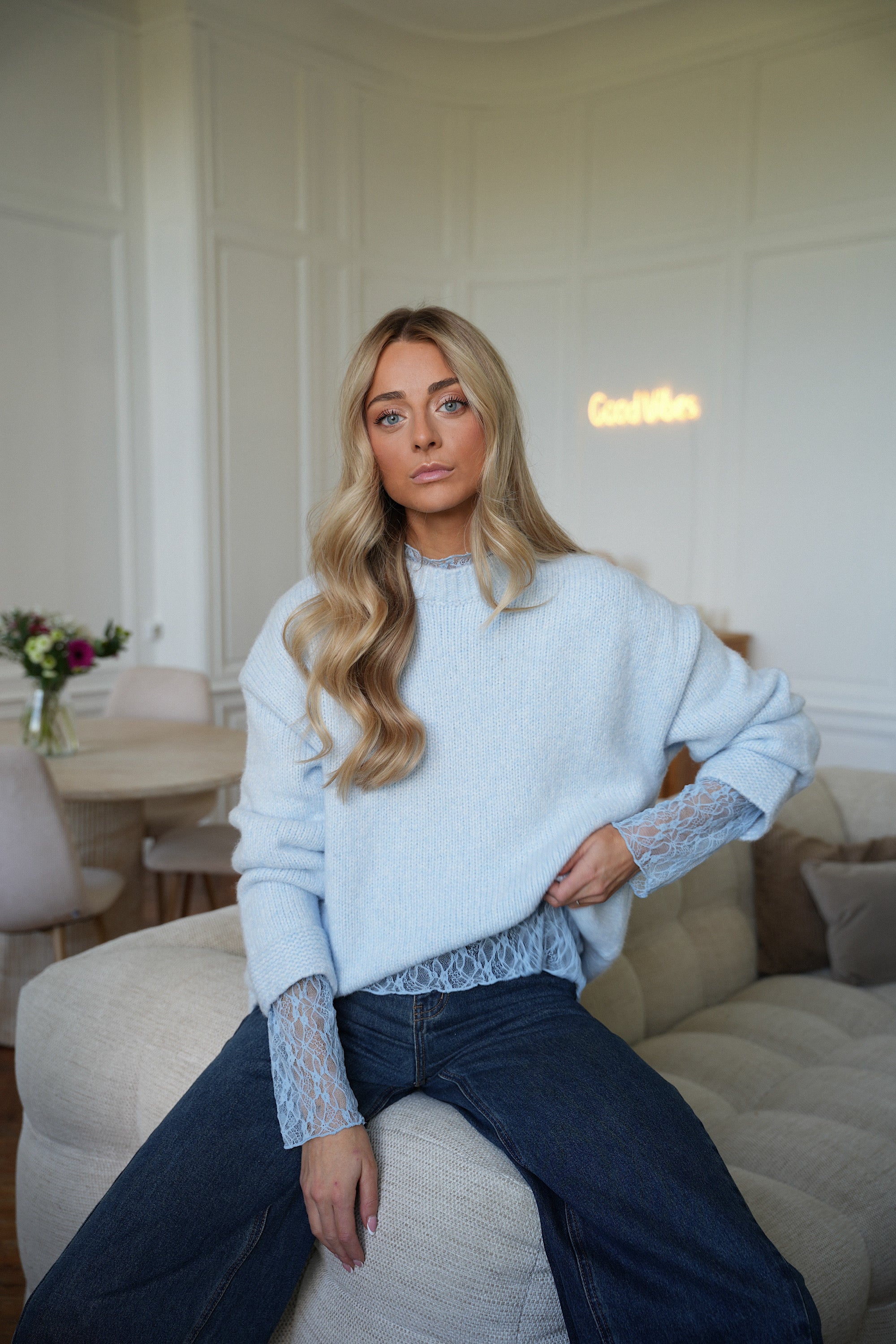 Jazz bleu - Pull ample