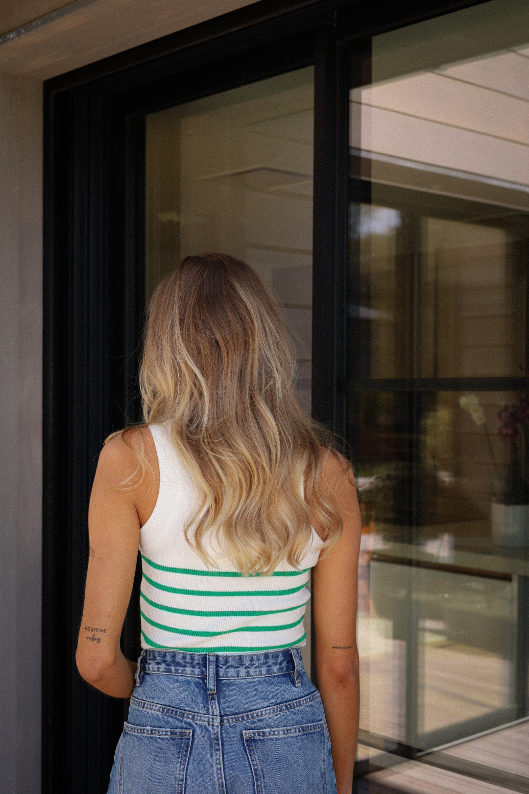 Rob vert - Top rayé