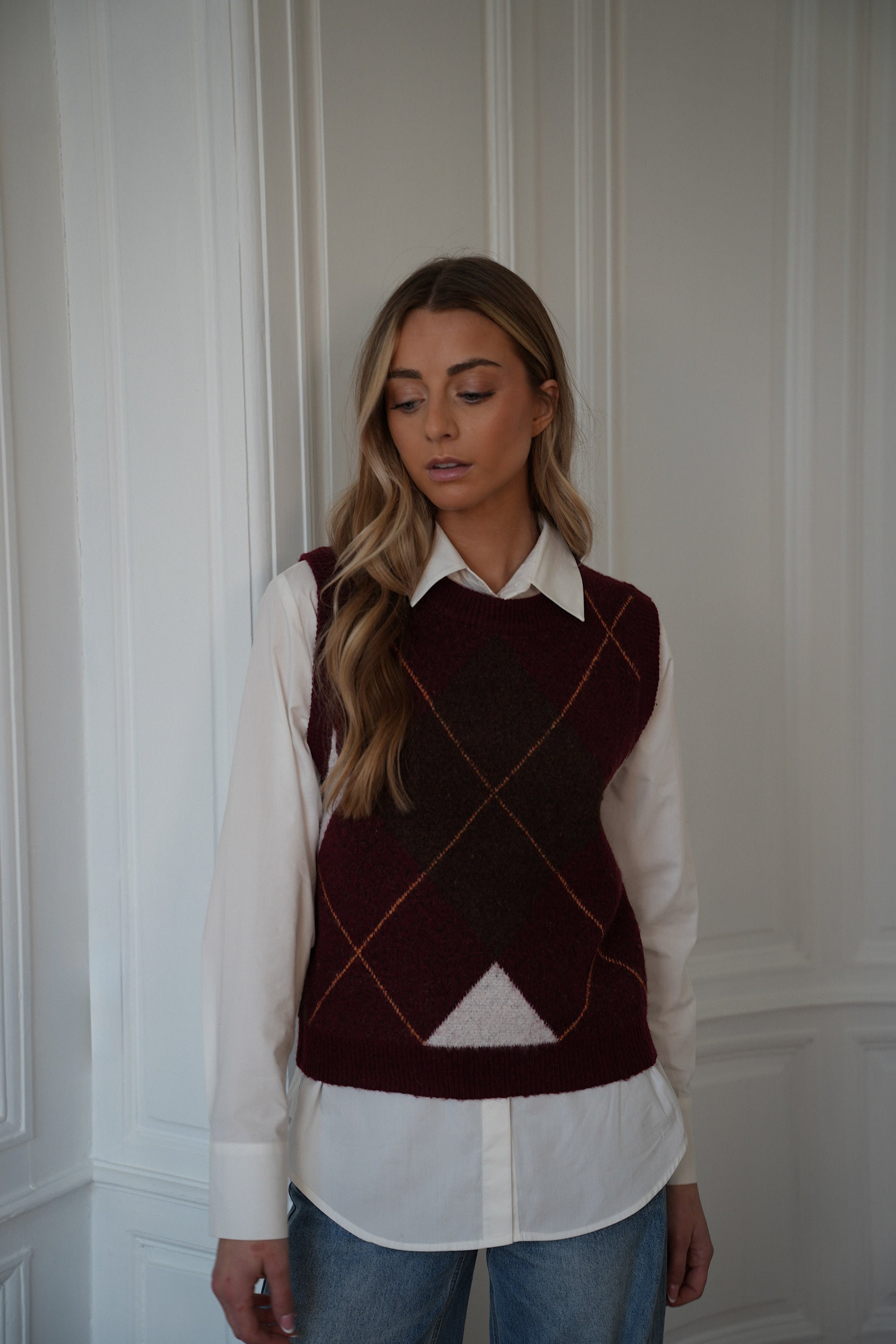 Loona bordeaux - Pull sans manches