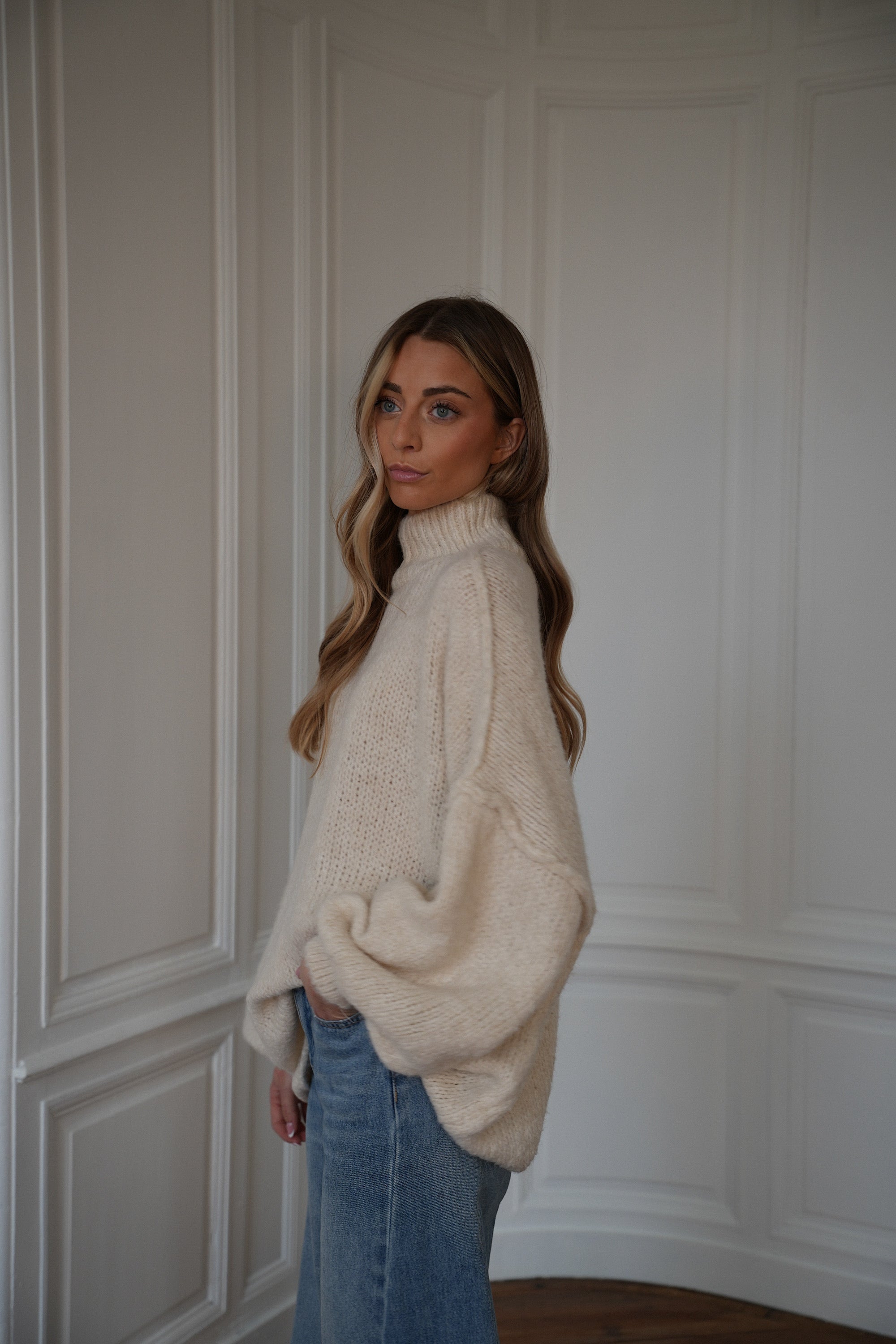 Liliane crème - Pull ample