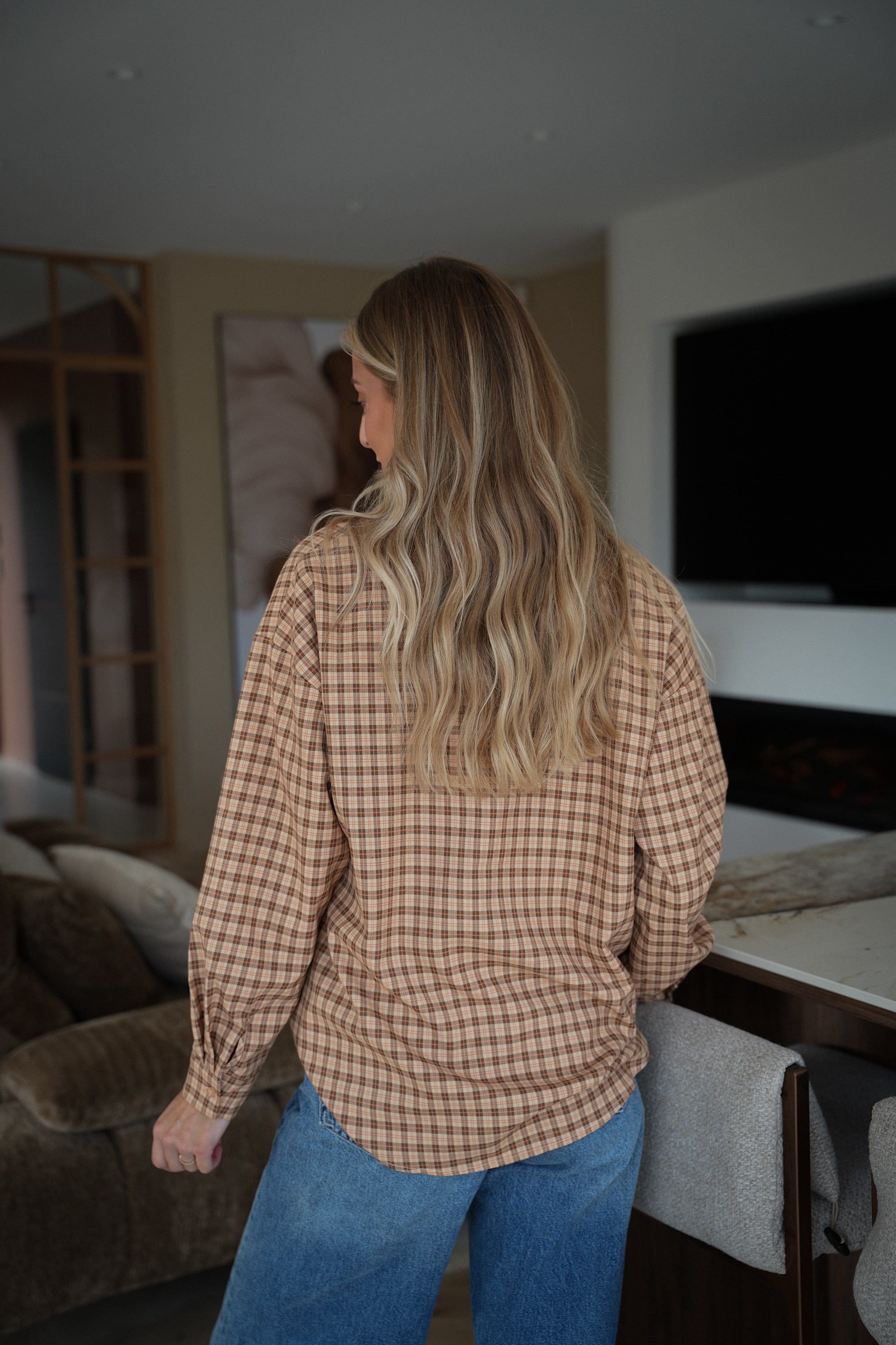 Maelline beige - Chemise à carreaux