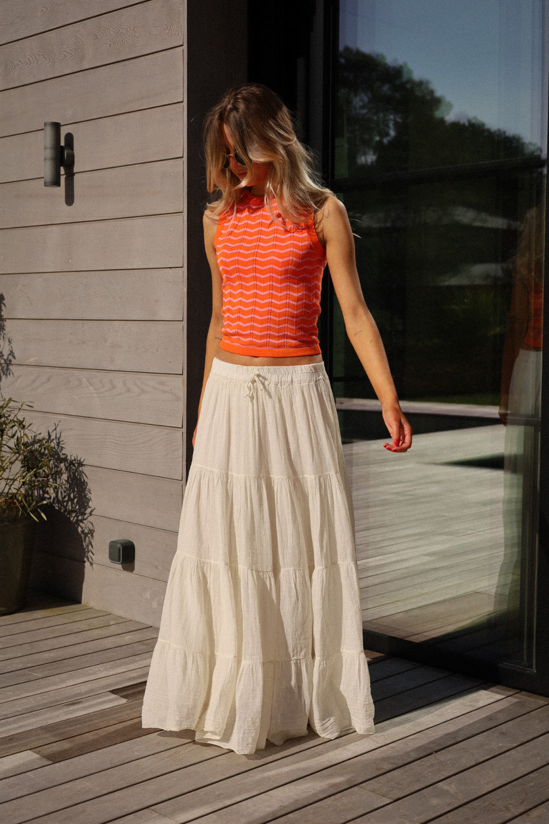 Lazare orange - Top sans manches