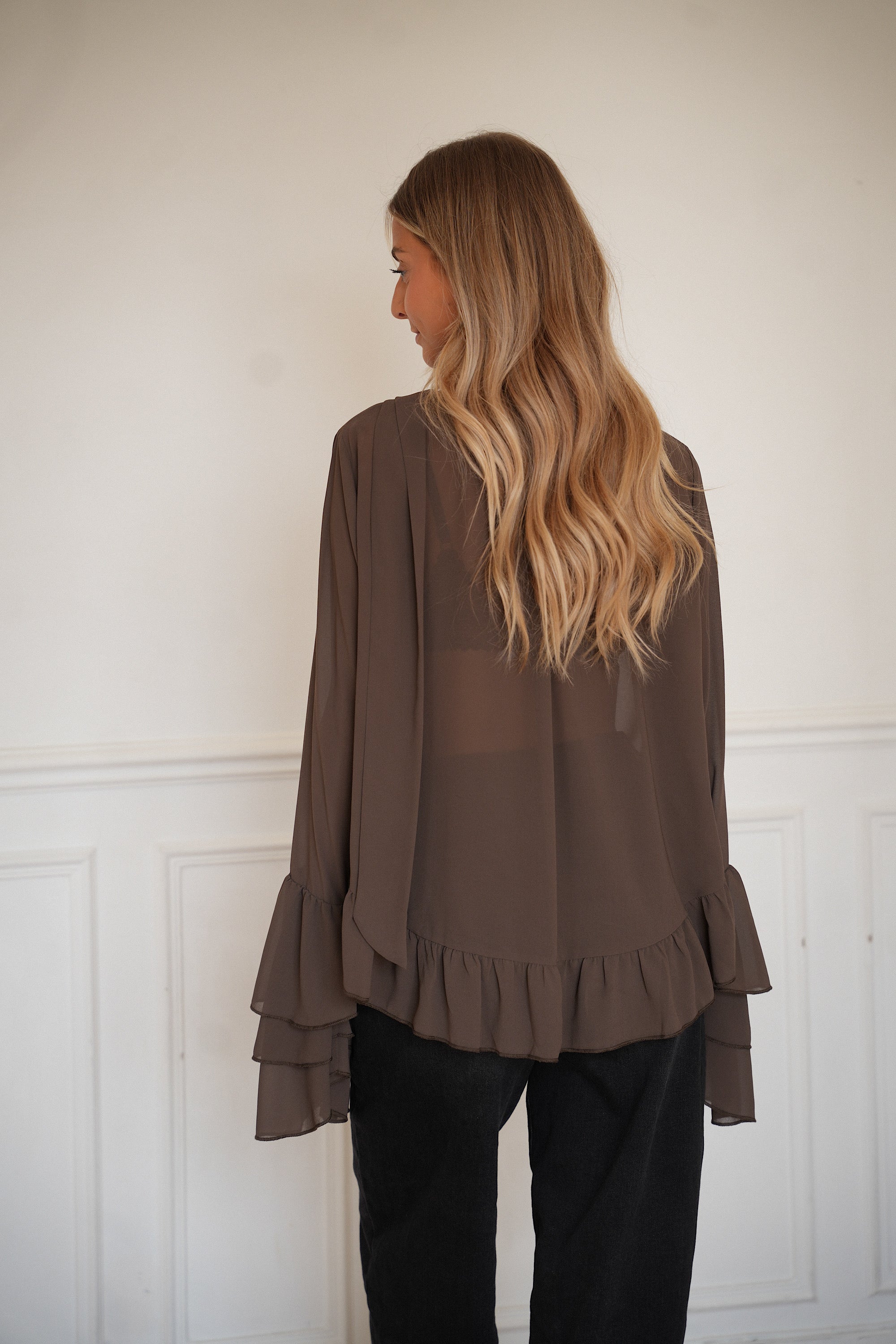 Karina chocolat - Blouse fluide