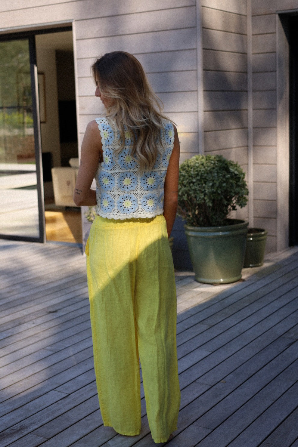 Lindie jaune - Pantalon lin
