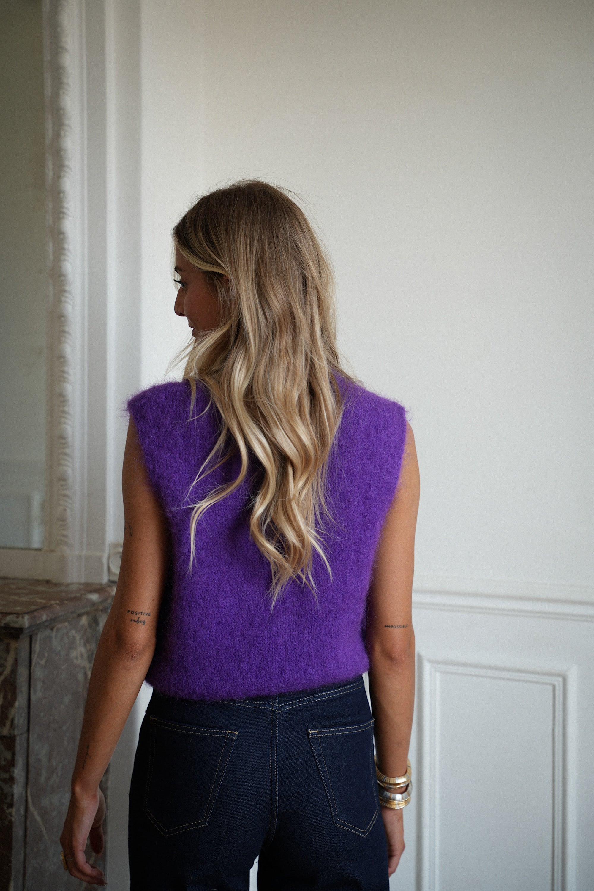 Polino violet - Pull sans manches
