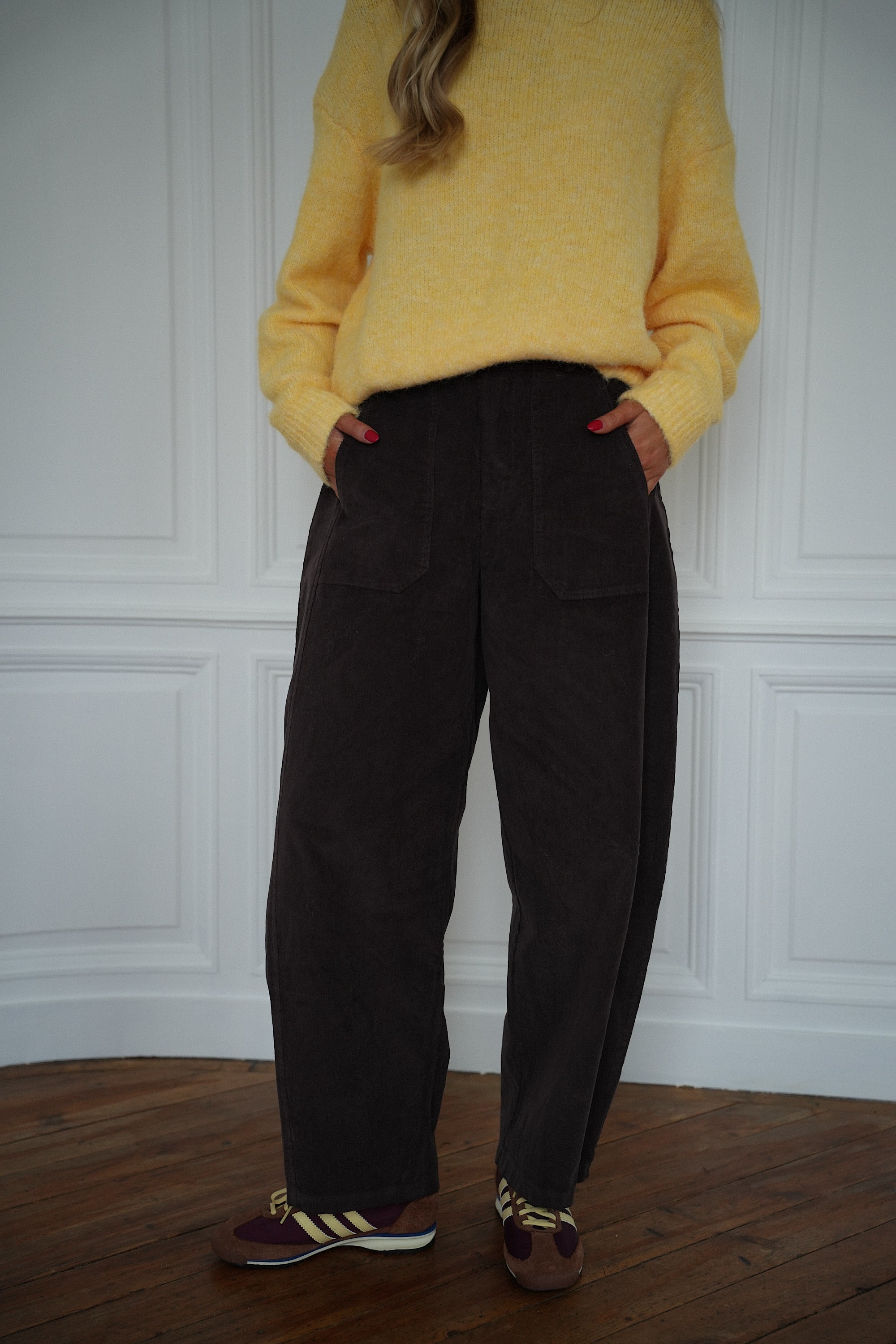 Elly chocolat - Pantalon velours