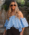 Sola bleue - Blouse à pois