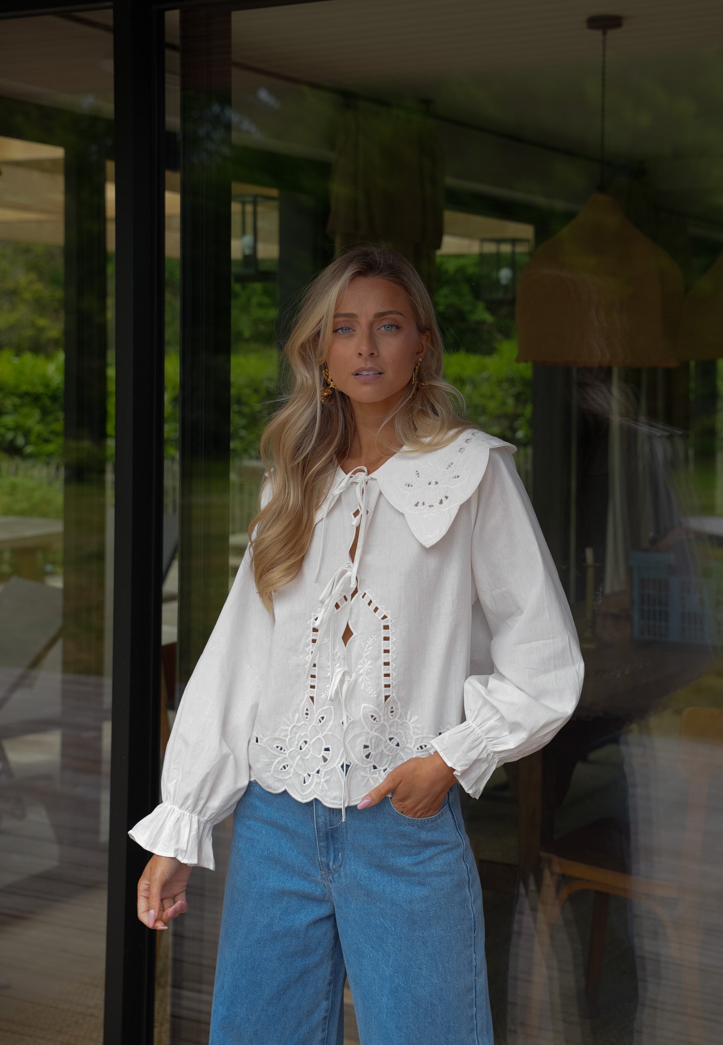 Sab blanche - Blouse brodée