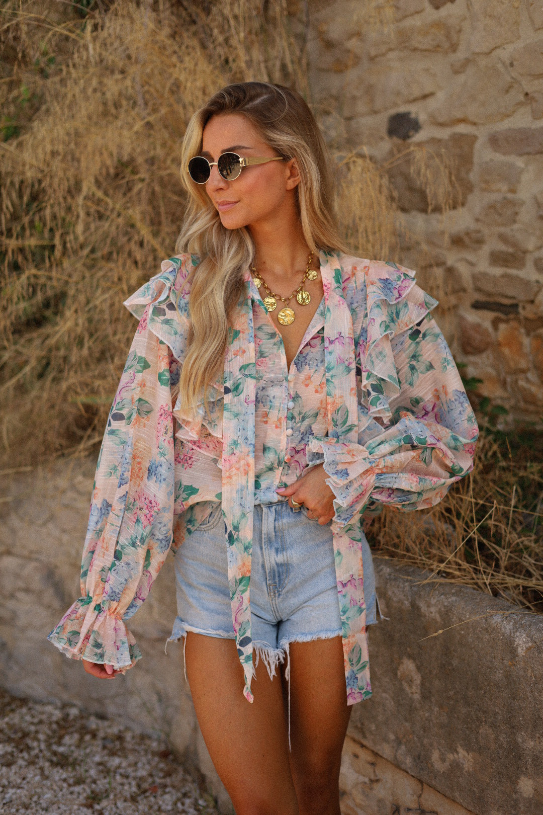 Mona colorée - Blouse fleurie
