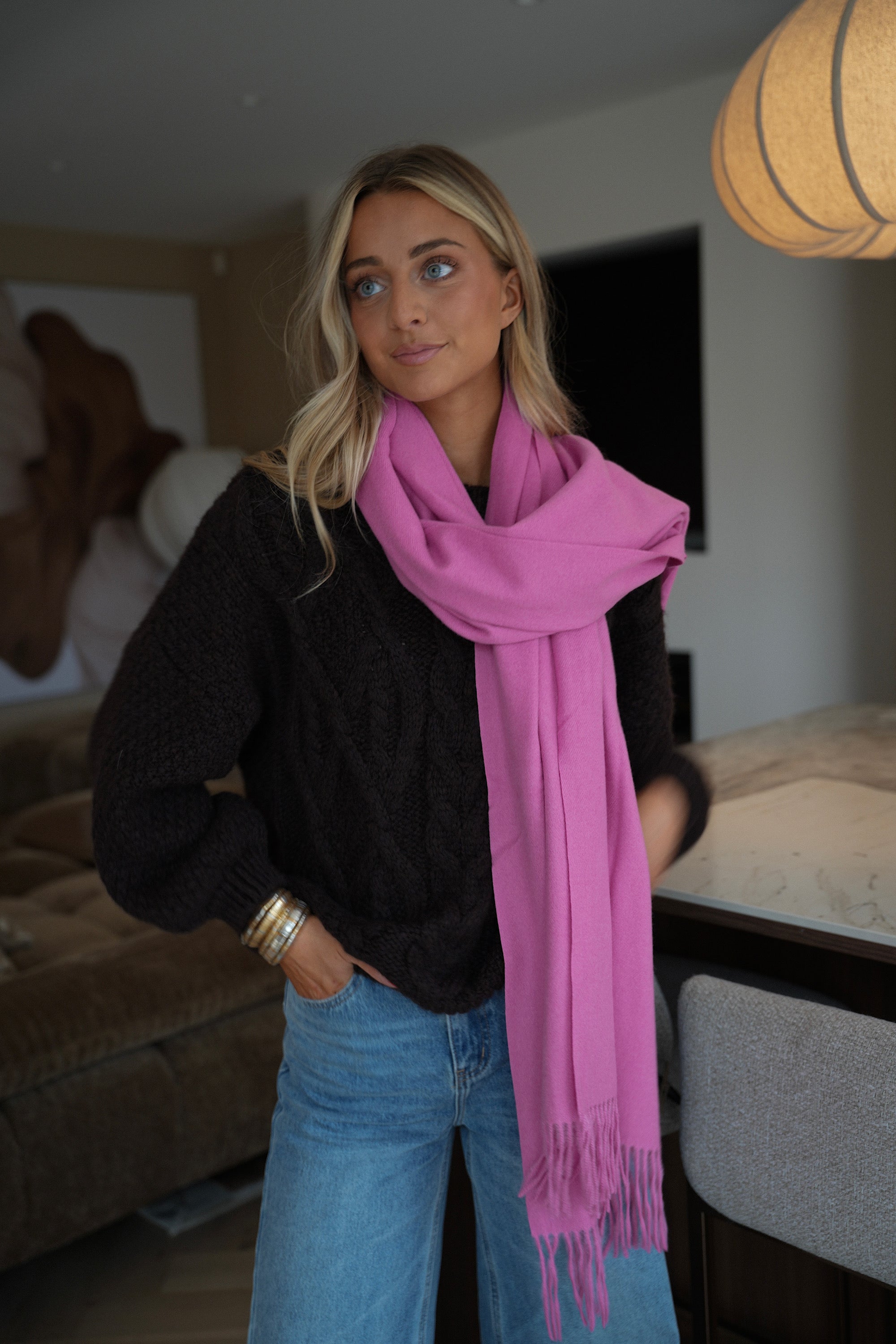 Capucine rose - Écharpe douce