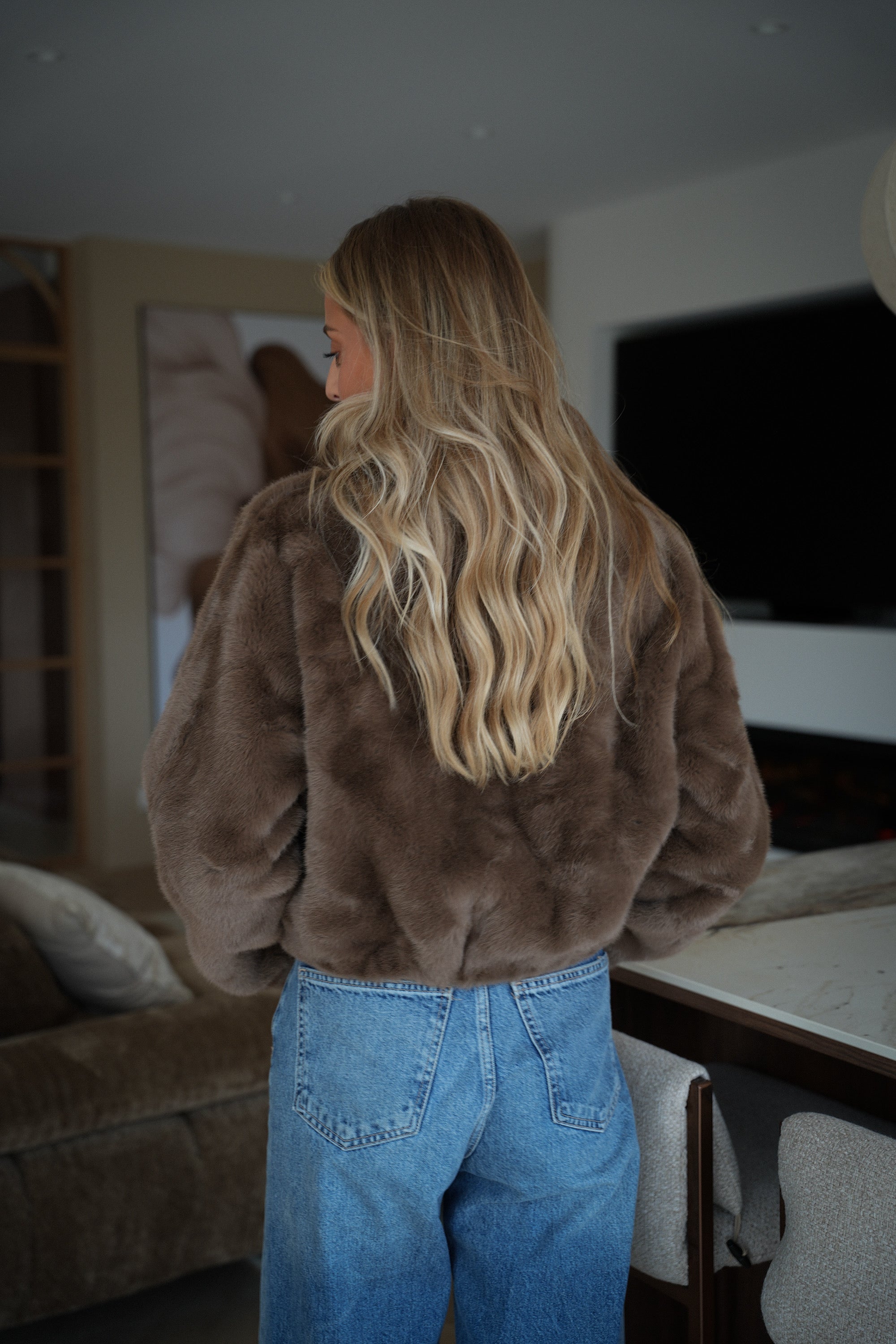 Jack chocolat - Veste fausse fourrure