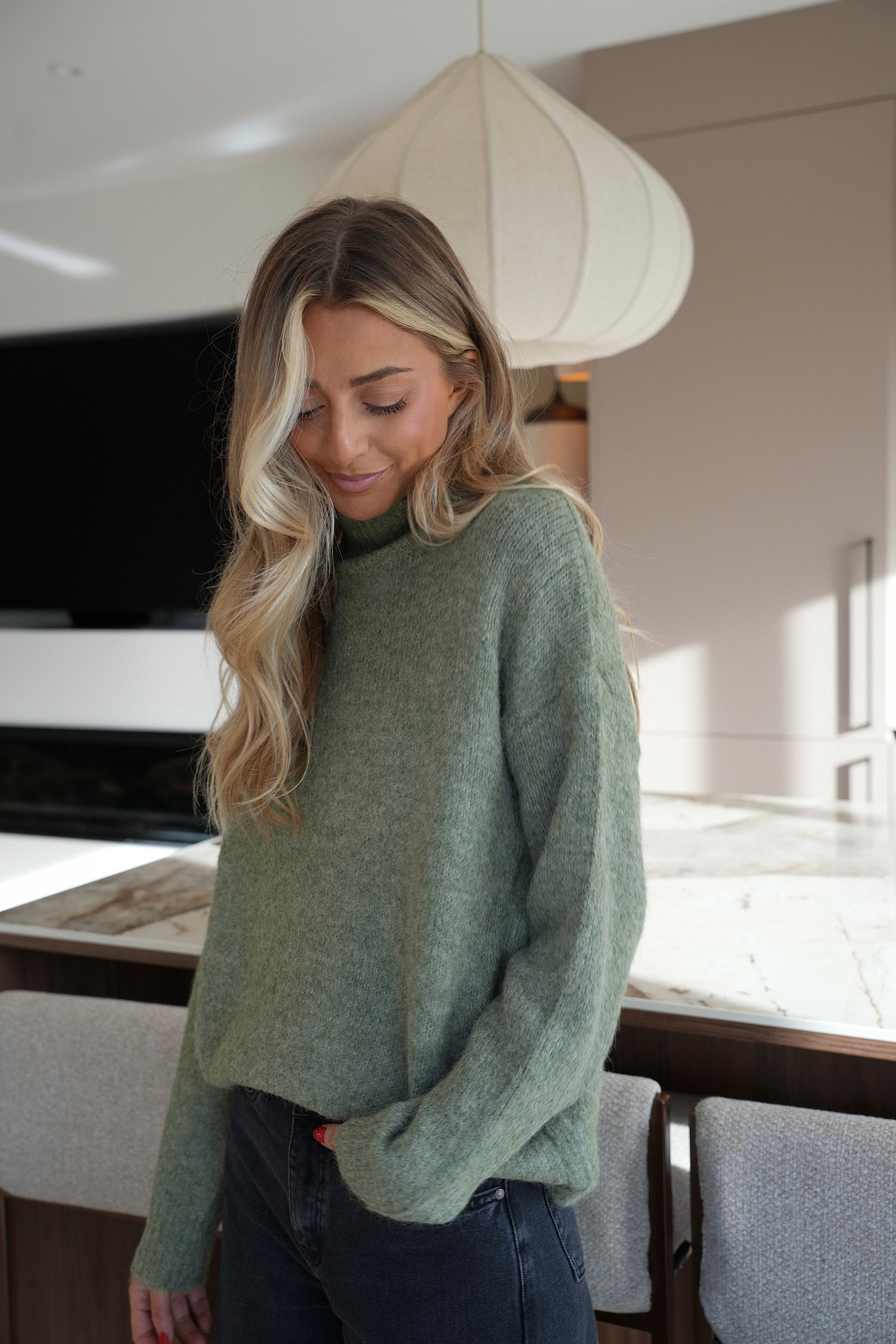 Lova kaki - Pull col roulé