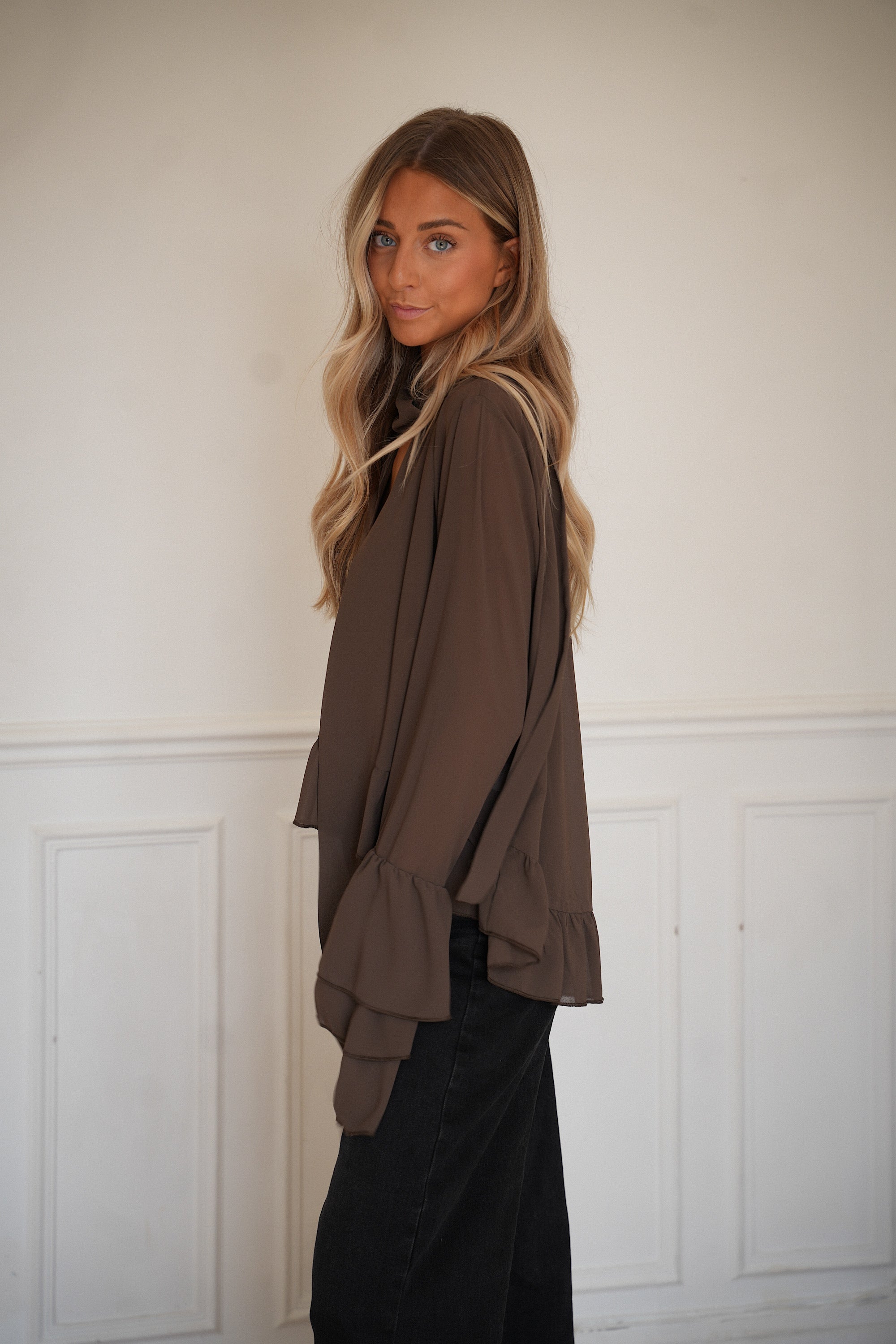 Karina chocolat - Blouse fluide