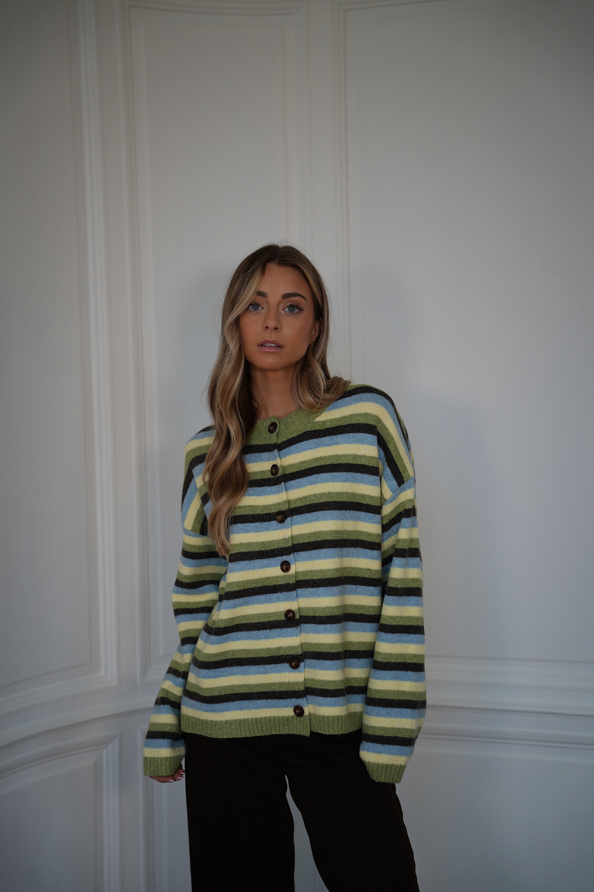 Victor vert - Gilet rayé