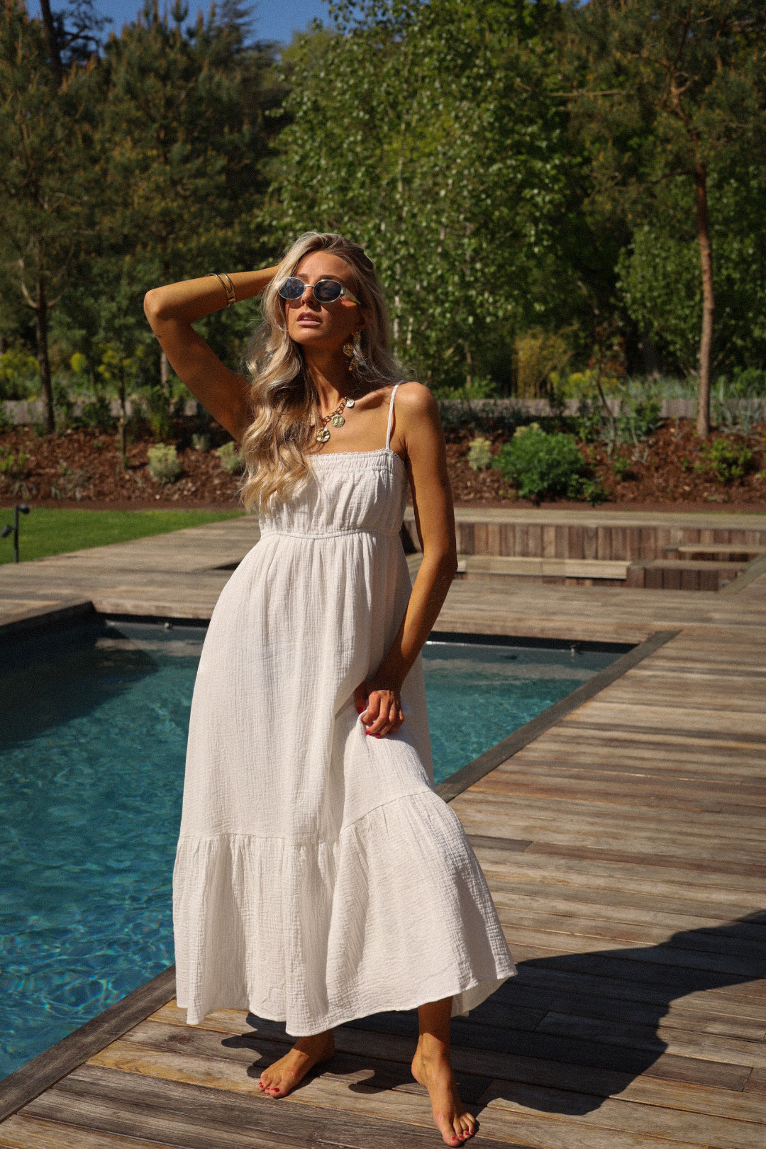 Ana blanche - Robe gaze de coton
