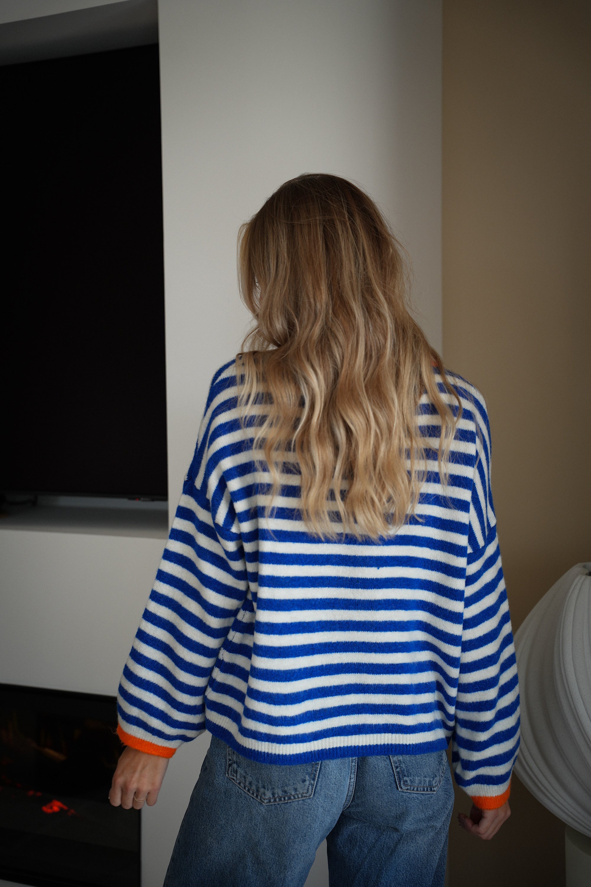 Laora bleu - Pull rayé