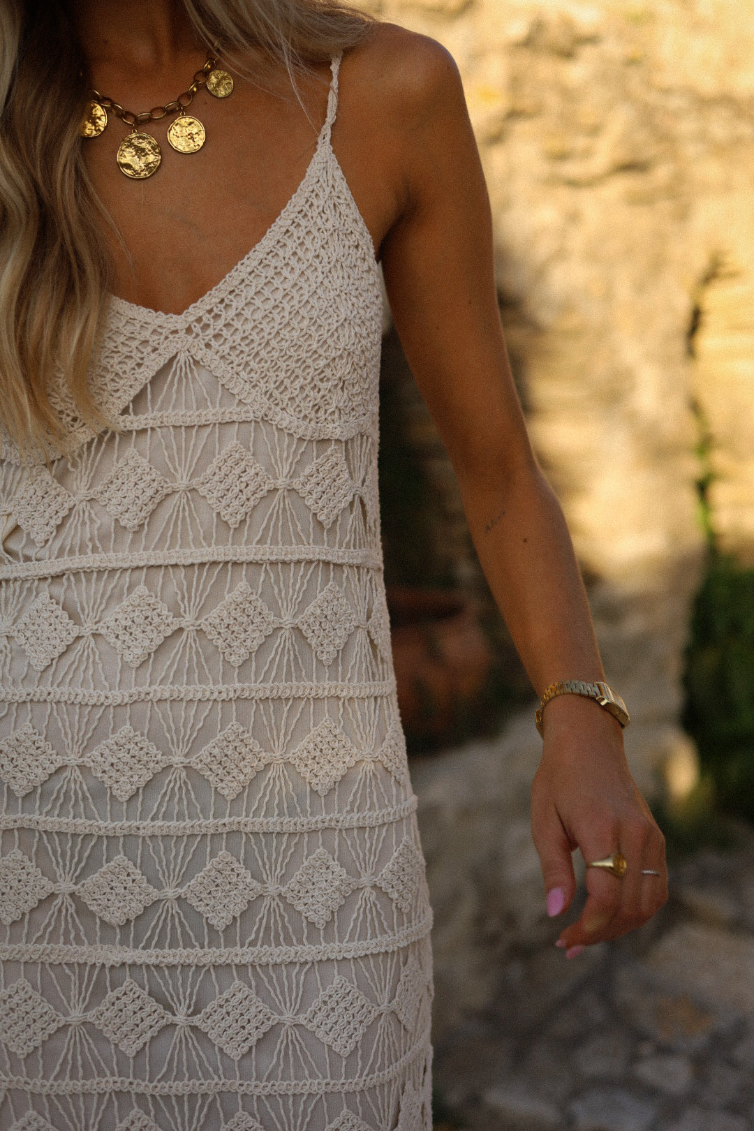 Mélissa beige - Robe crochet