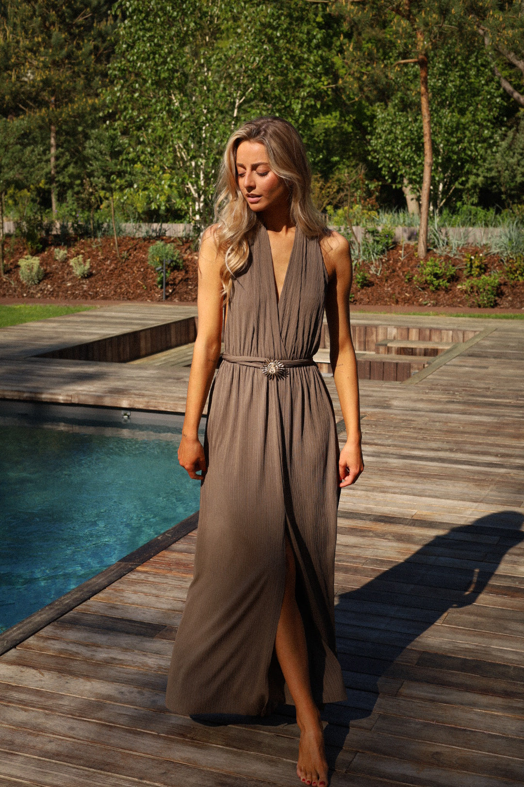Adell taupe - Robe longue