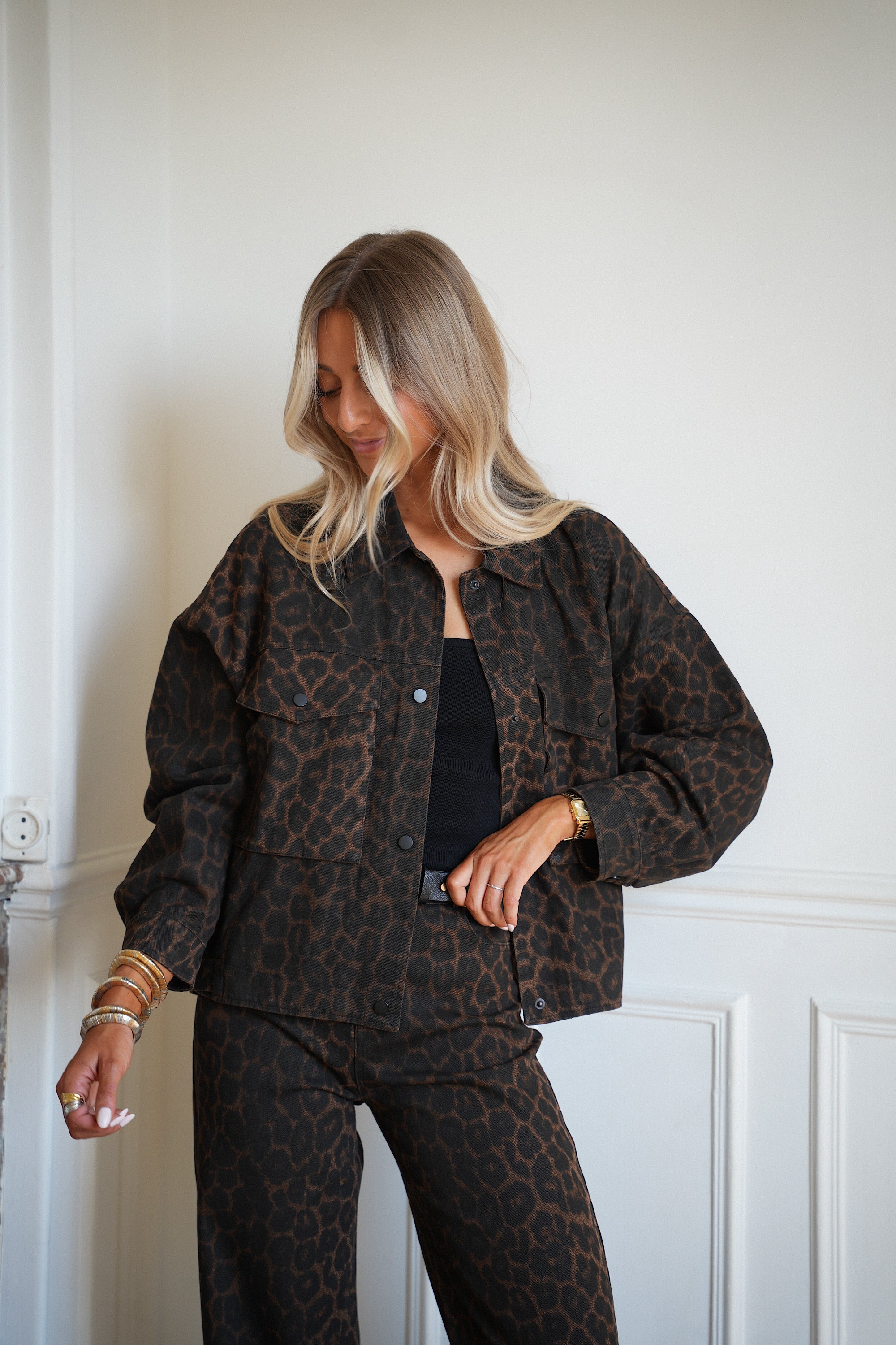Garance léopard - Veste en jean