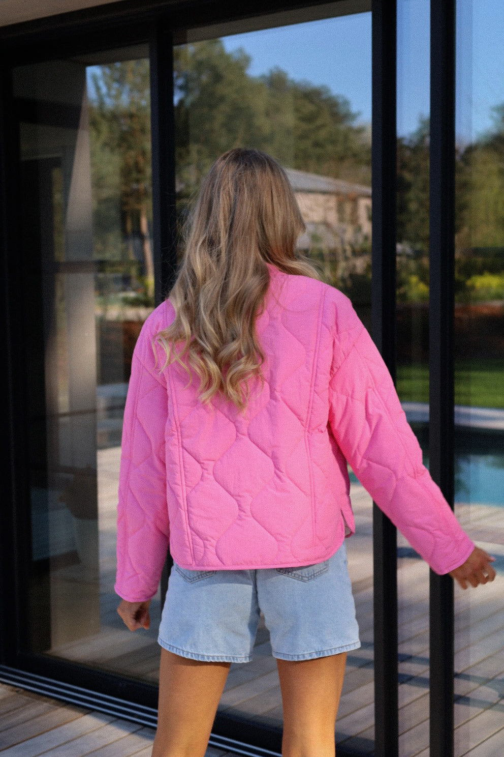 Charline rose - Veste matelassée