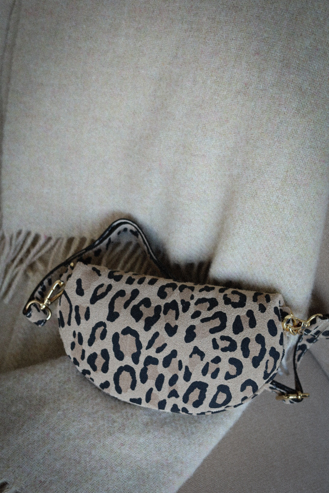 Delfine léopard - Sac banane cuir