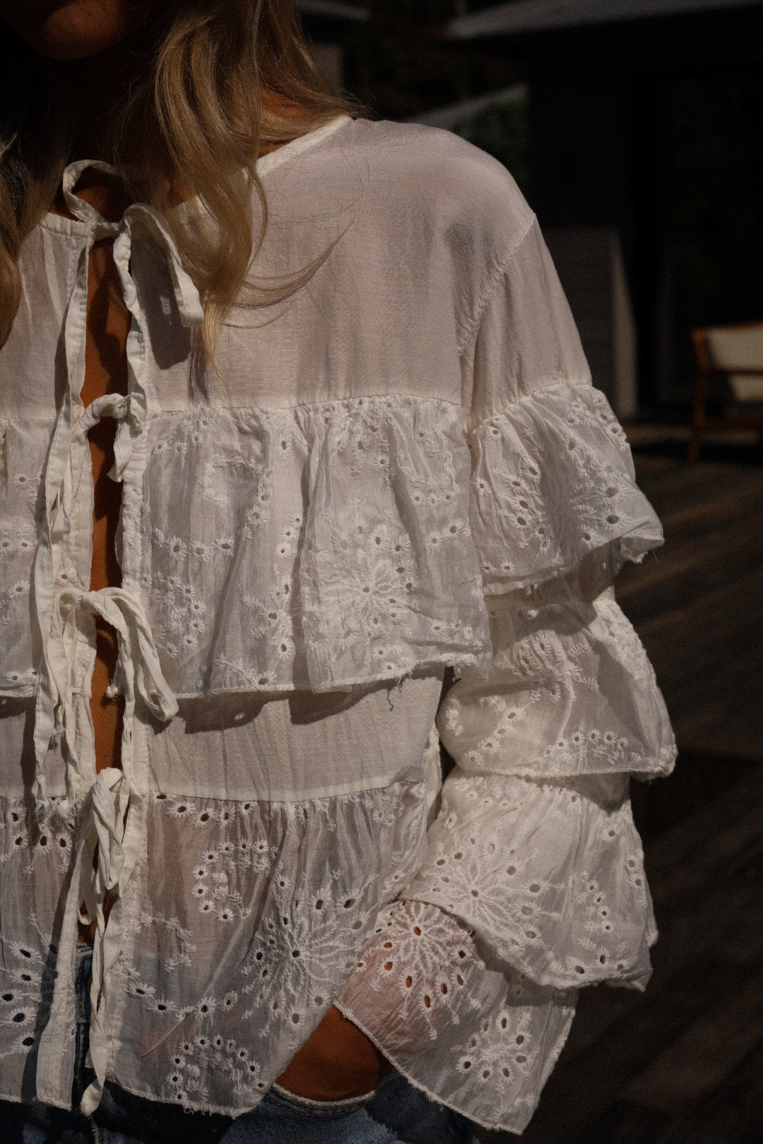 Salomé écrue - Blouse volantée