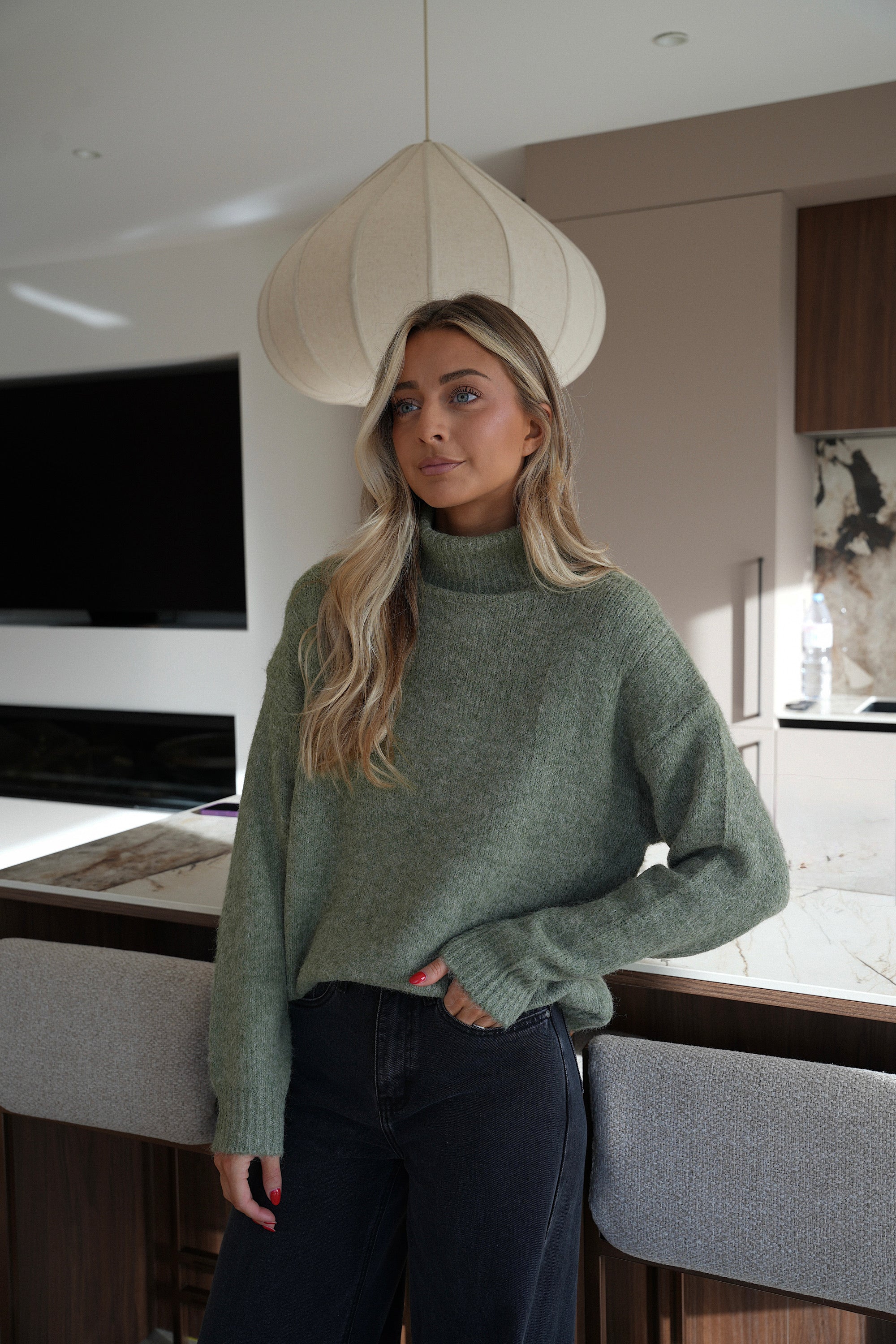 Lova kaki - Pull col roulé