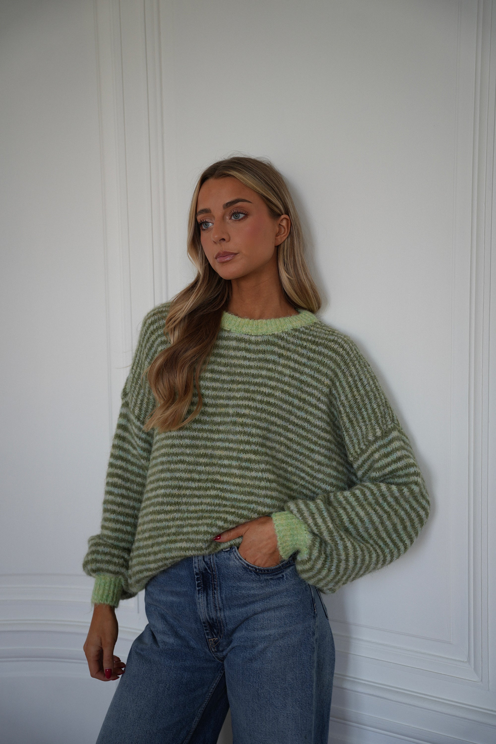 Bonny vert - Pull rayé