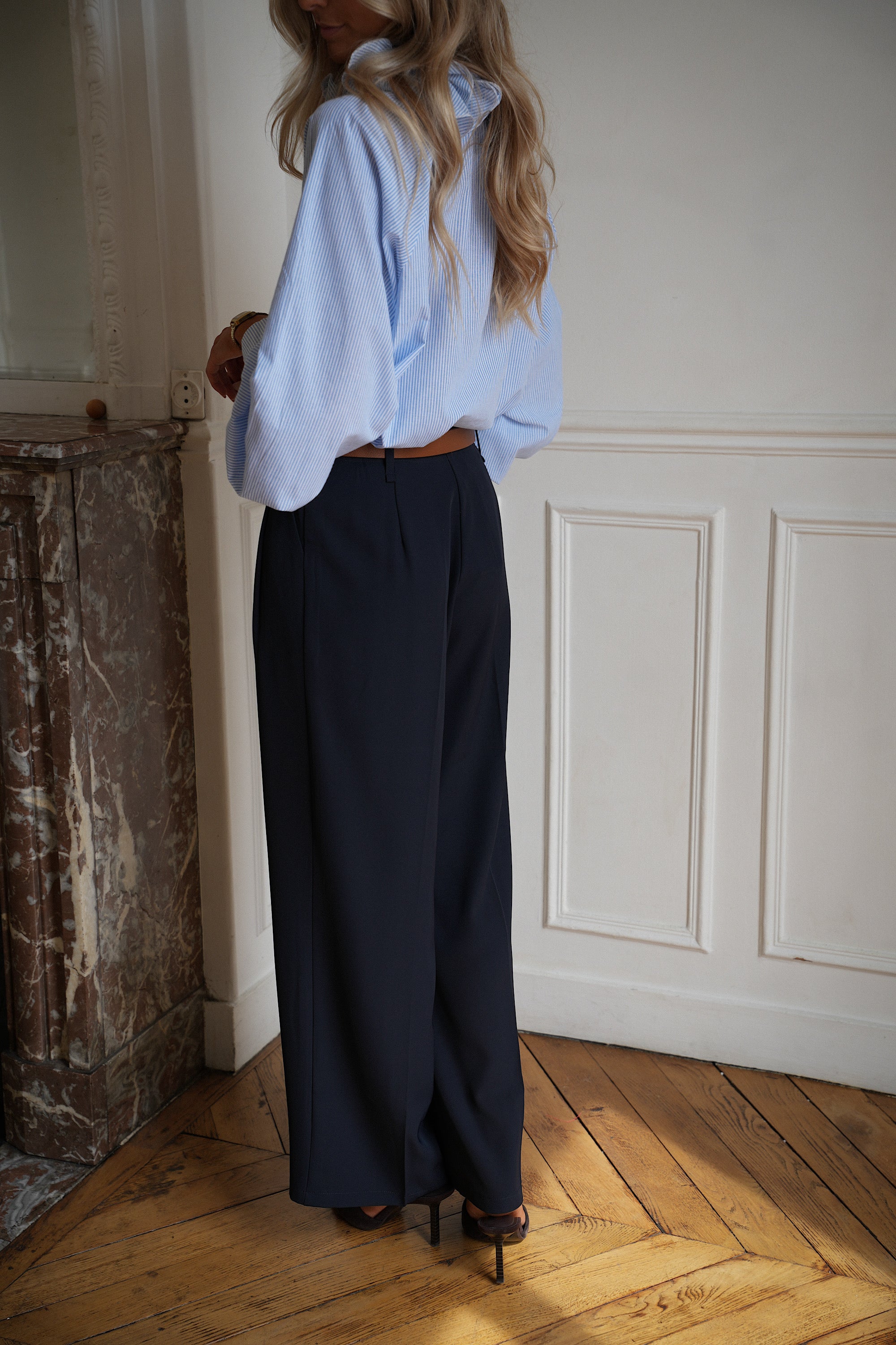 Salomé marine - Pantalon fluide