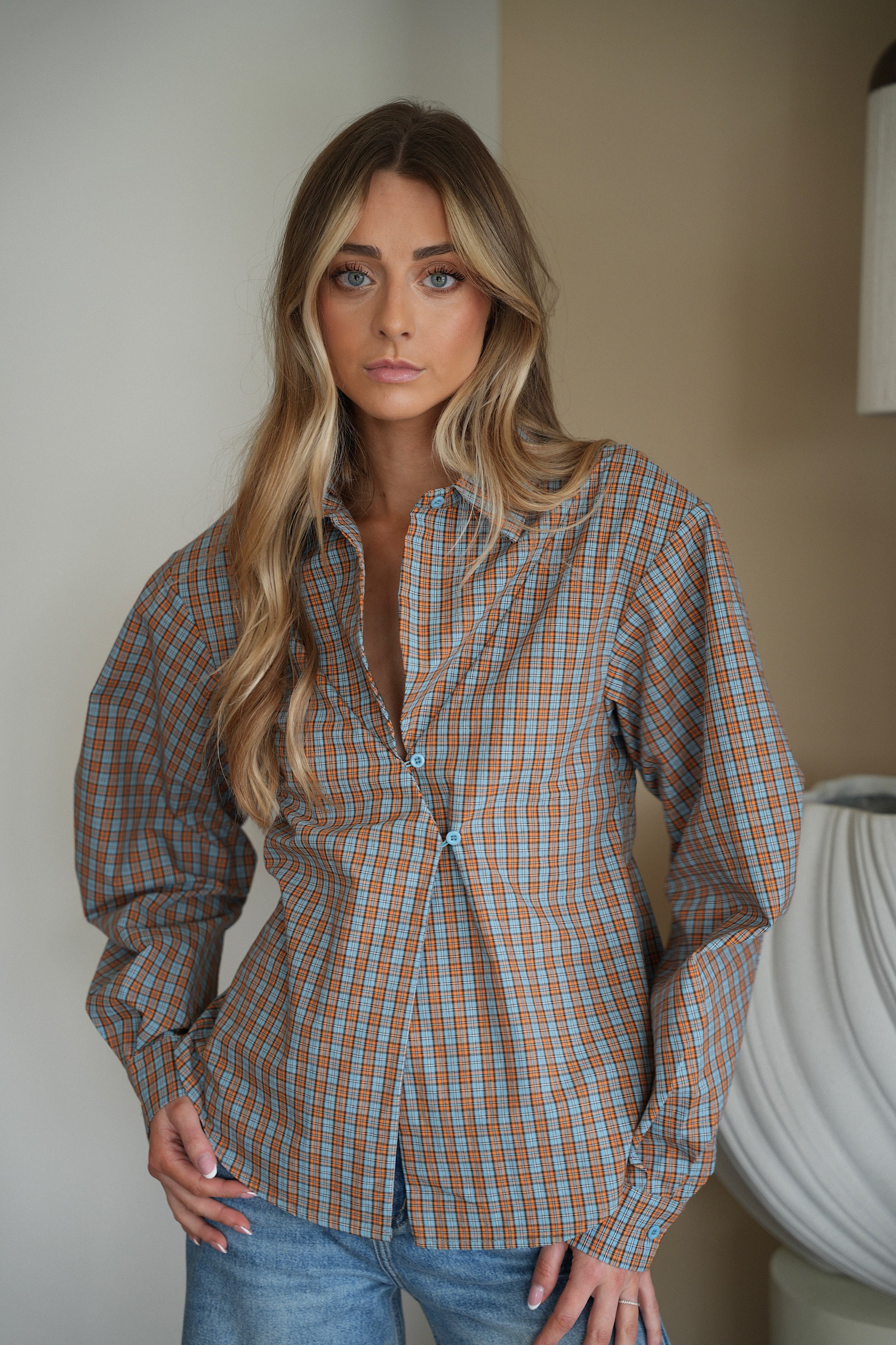 Pola bleue - Chemise à carreaux