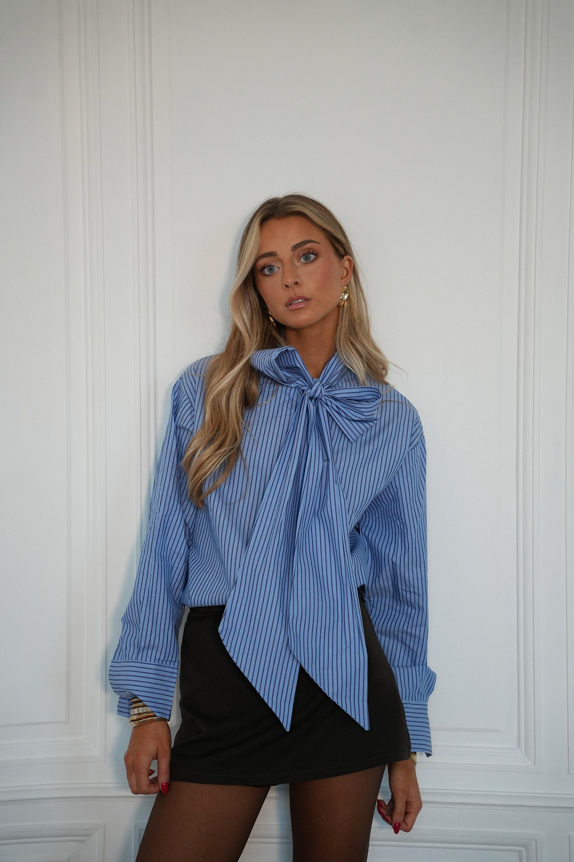 Camila bleue - Blouse rayée