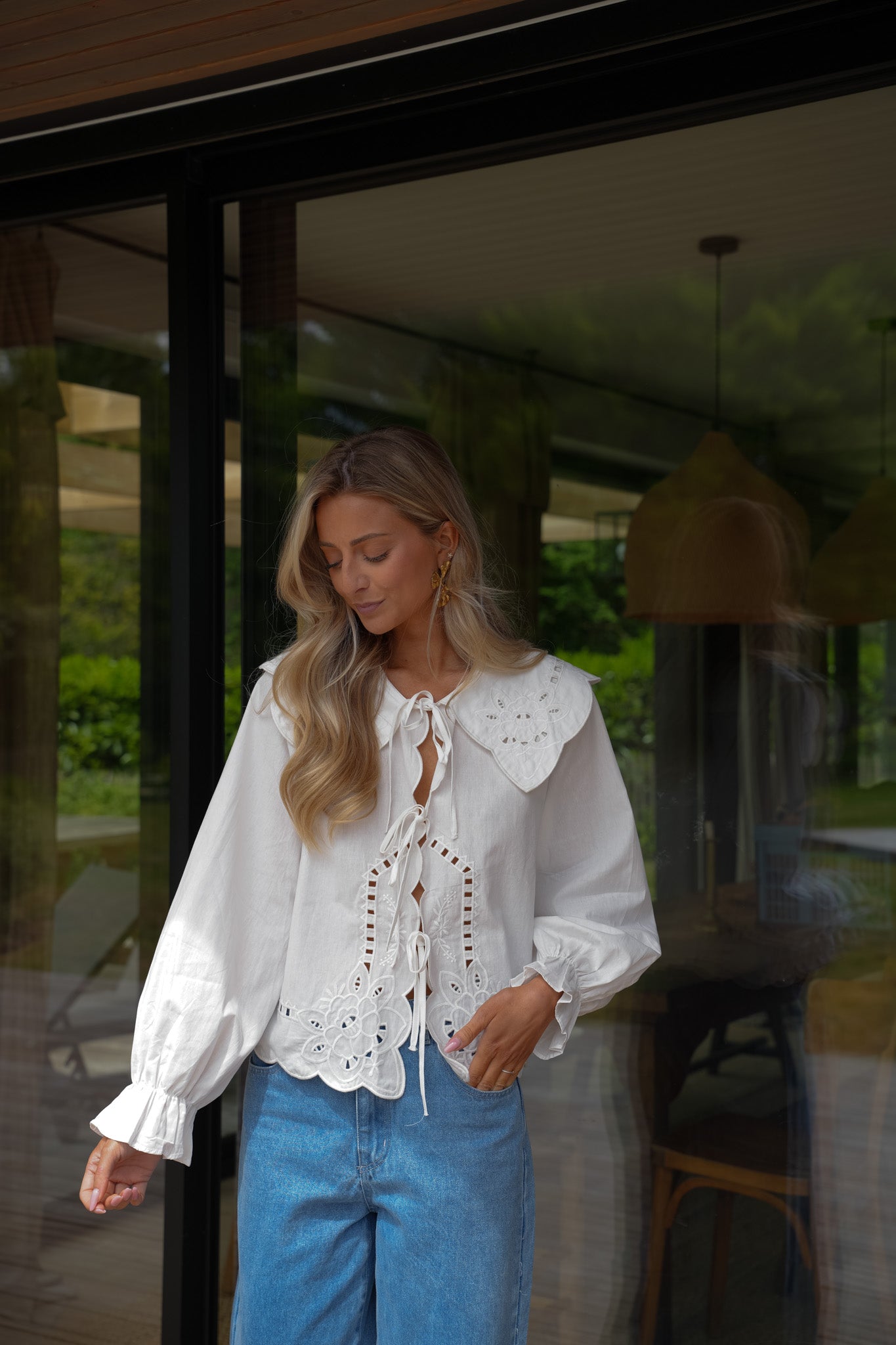 Sab blanche - Blouse brodée