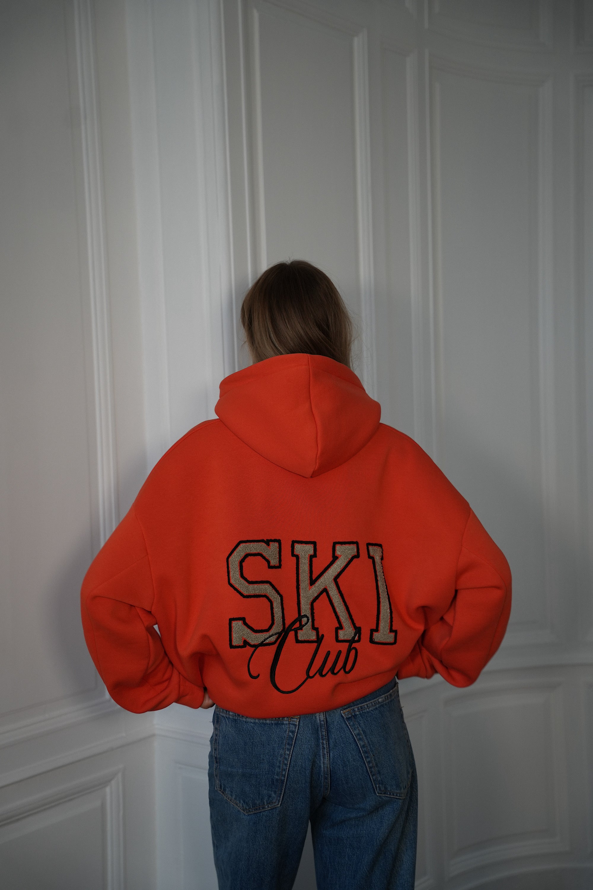 Léo orange - Sweat-shirt brodé