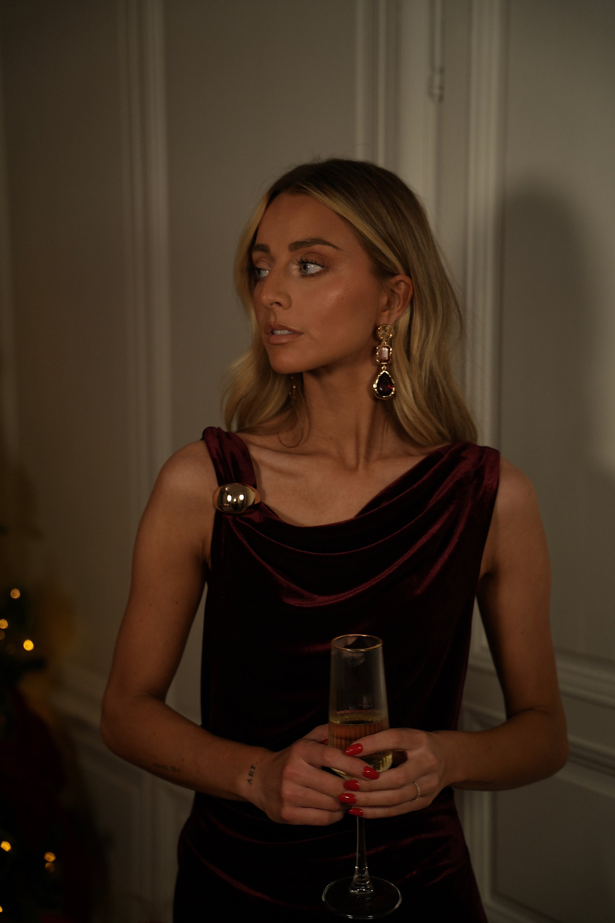 Ema rouge - Robe en velours