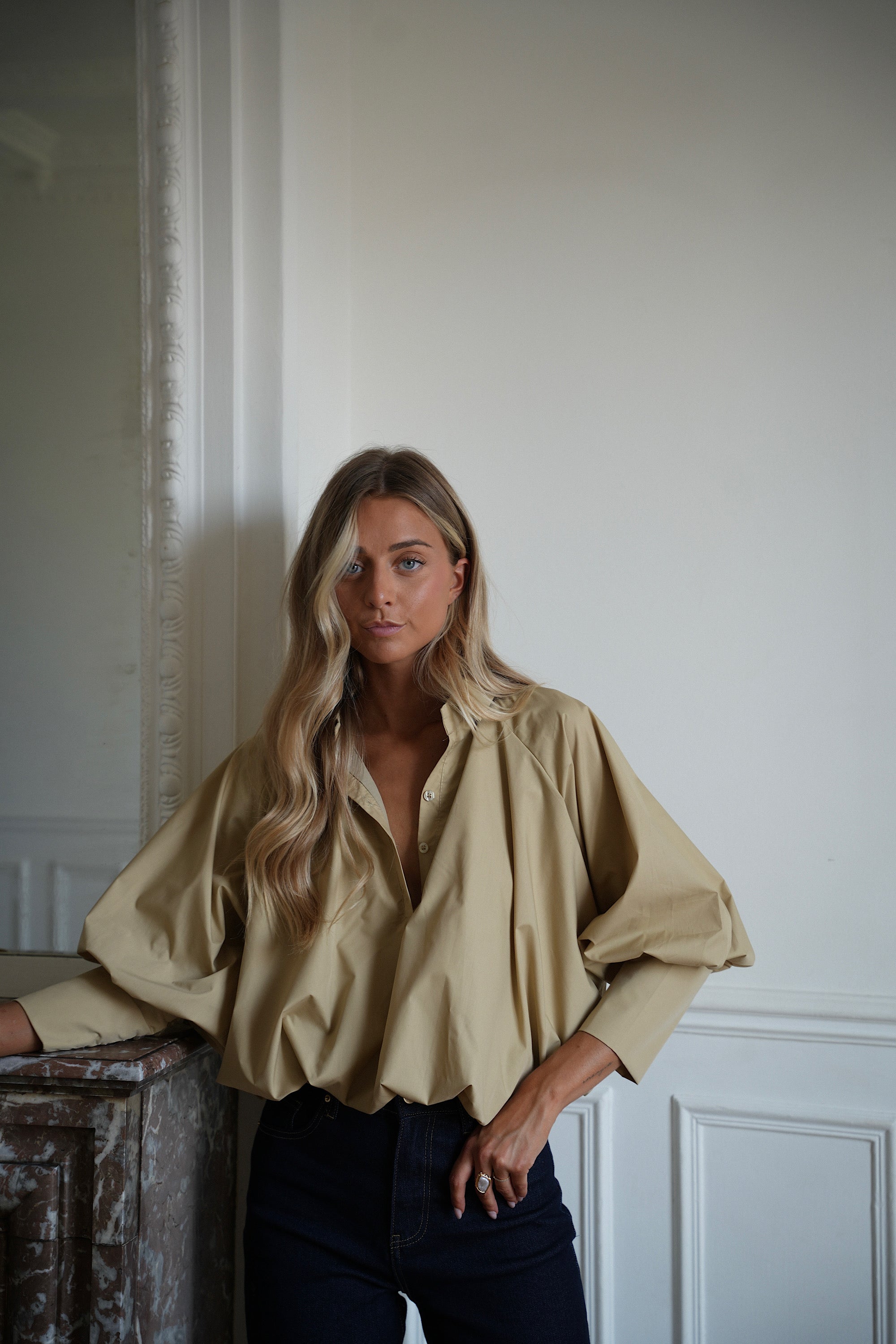 Alice olive - Blouse ballon