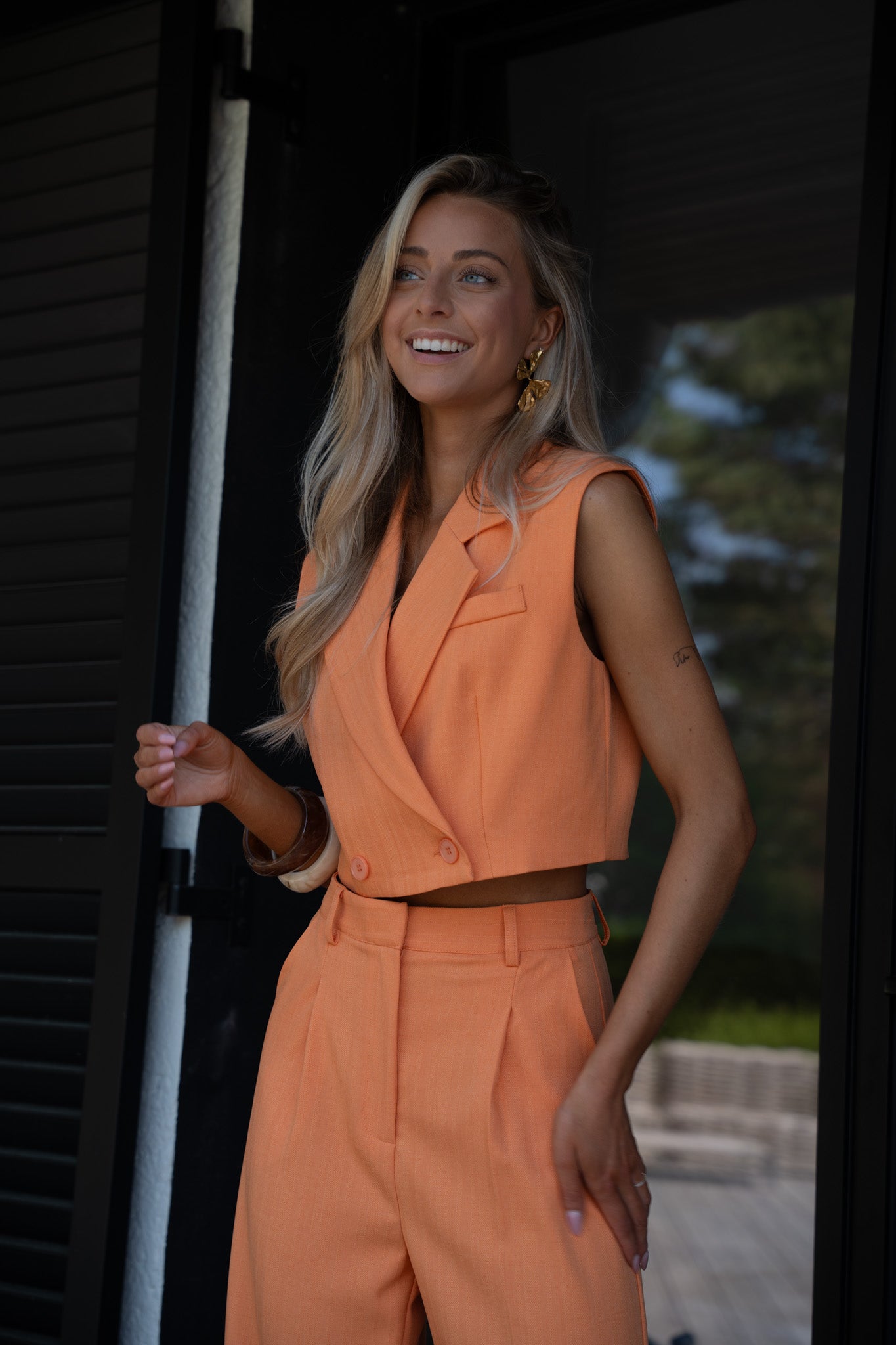 Zoé orange - Ensemble tailleur