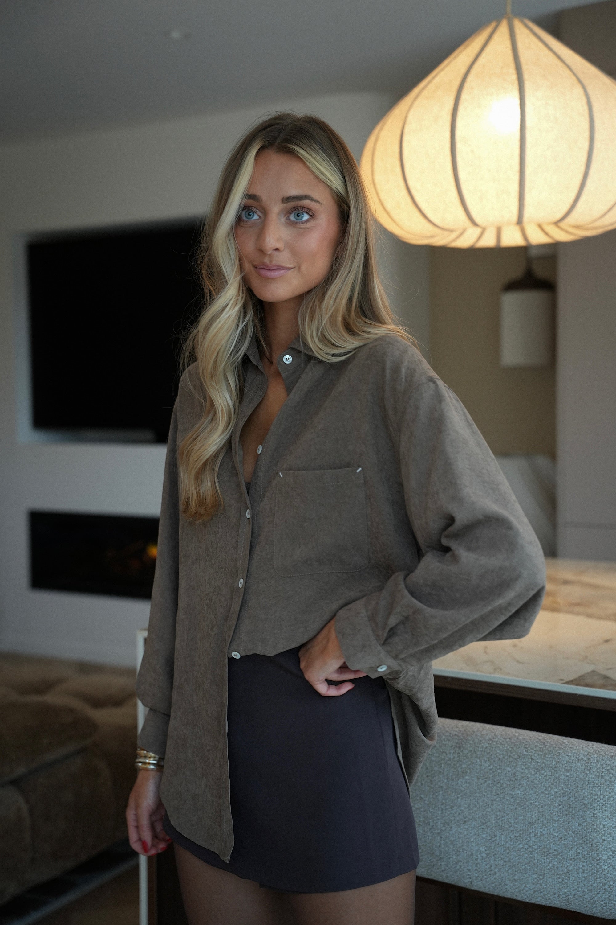 Shella taupe - Chemise ample