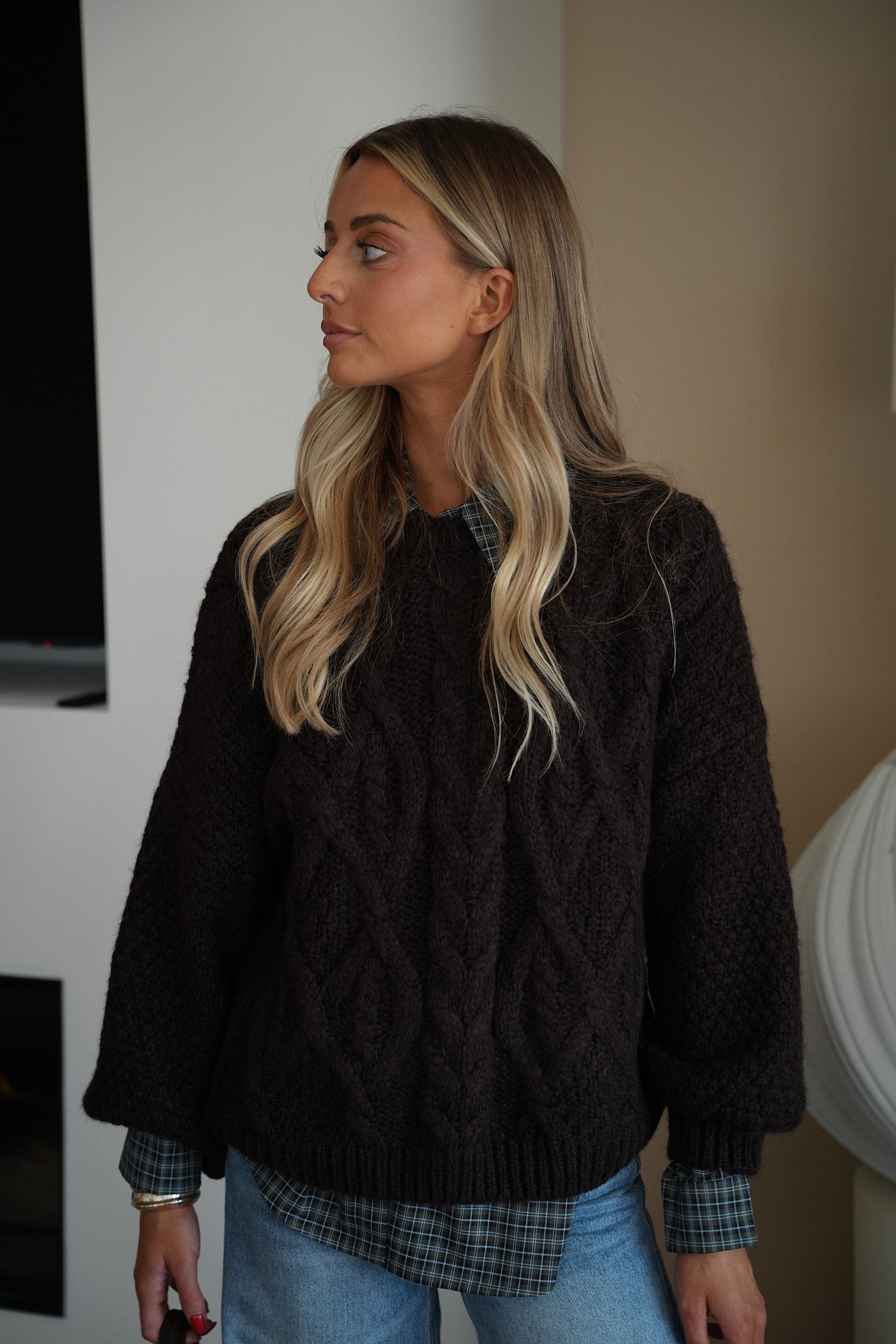 Santana chocolat - Pull torsadé