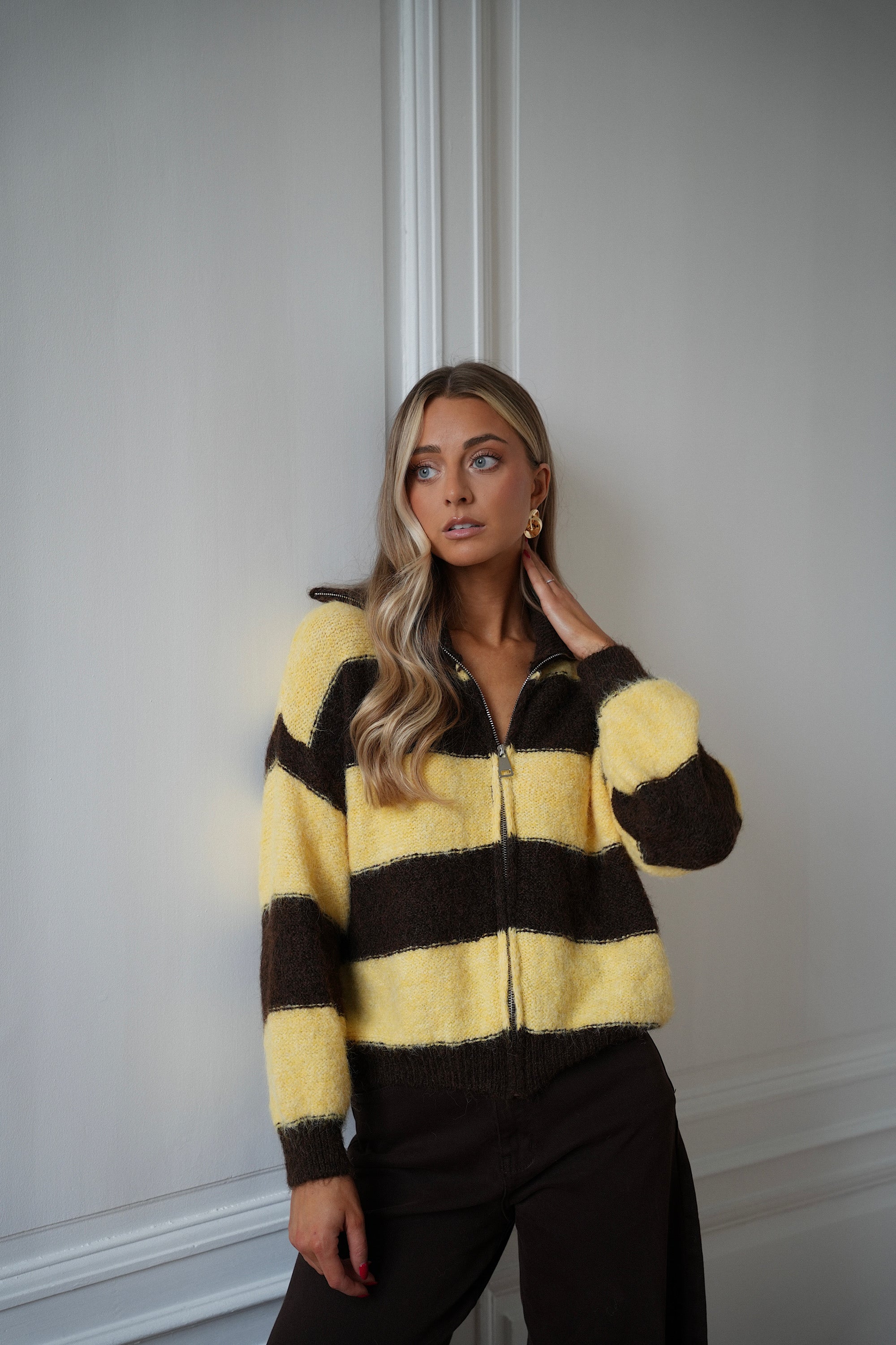 Dory jaune/chocolat - Gilet zippé