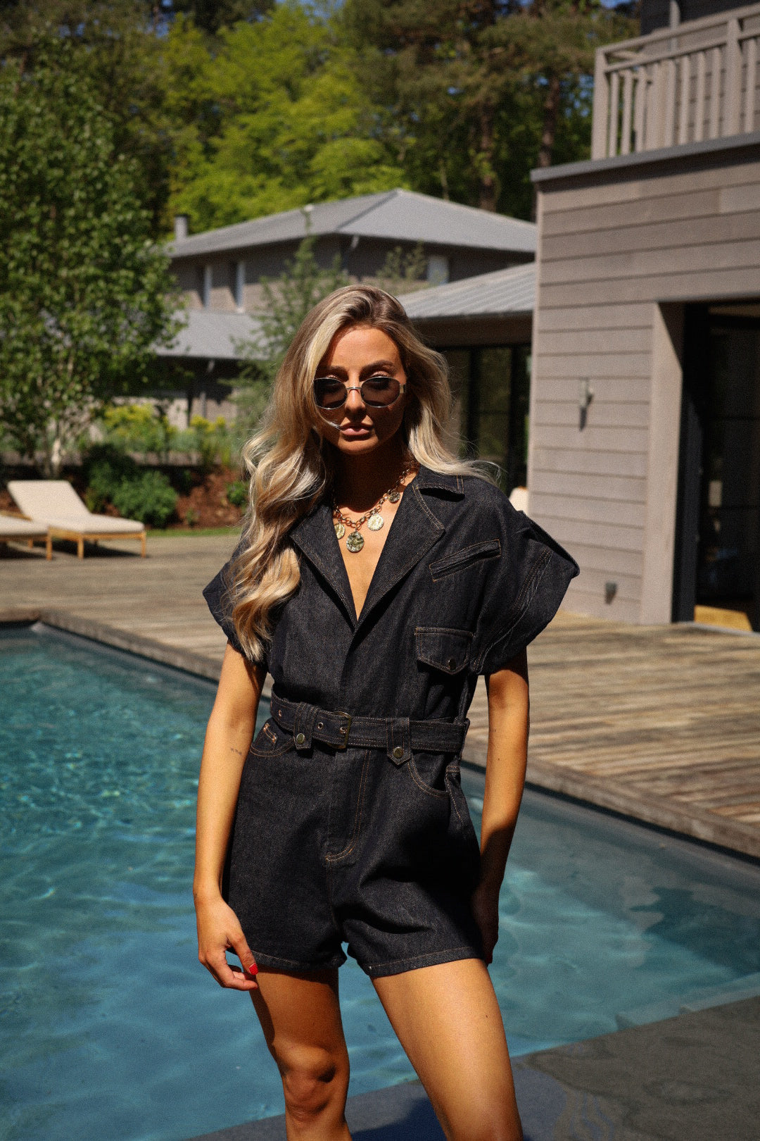 Saje bleue - Combishort jean