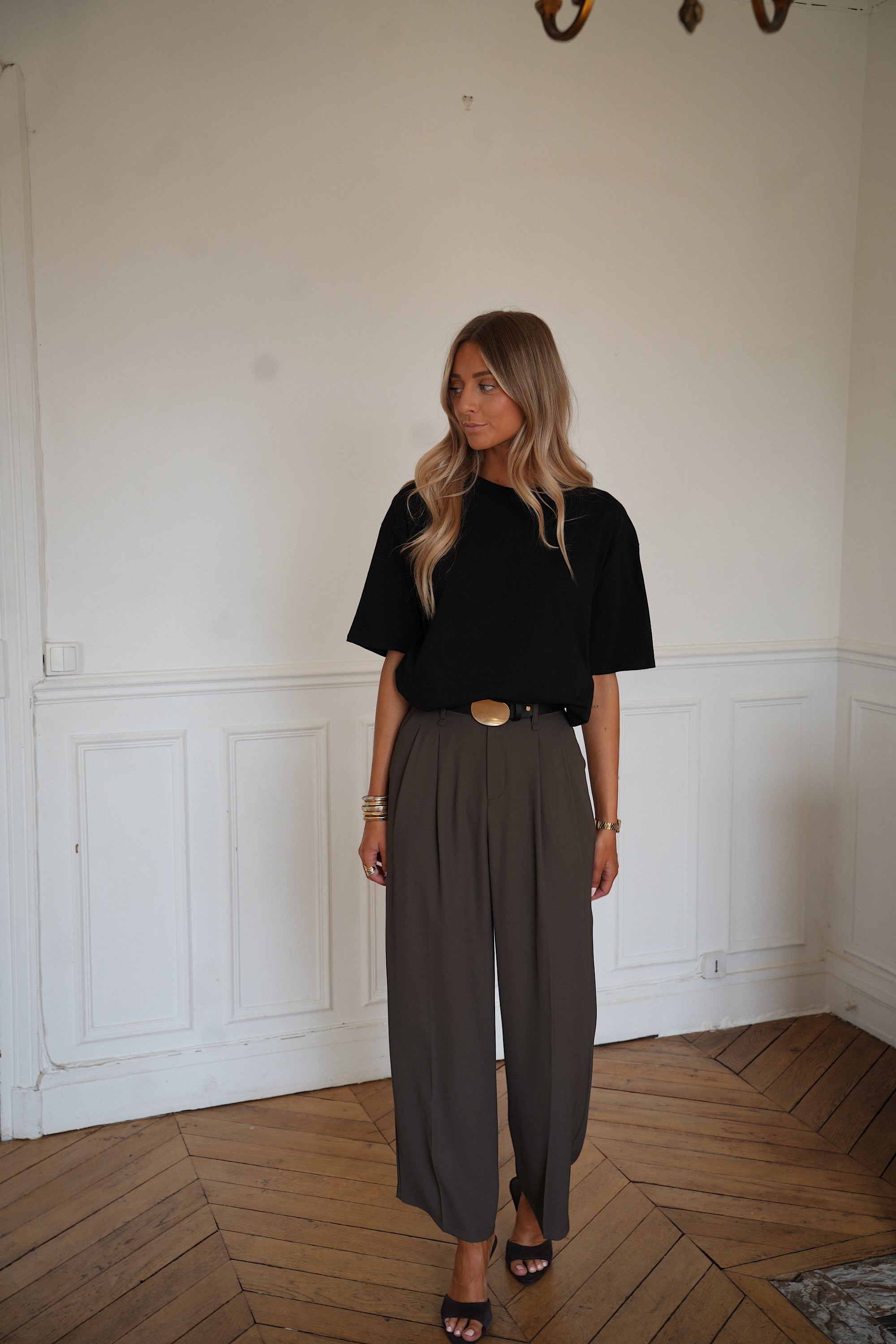 Salomé chocolat - Pantalon fluide