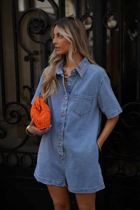 Suzon bleue - Combishort en jean