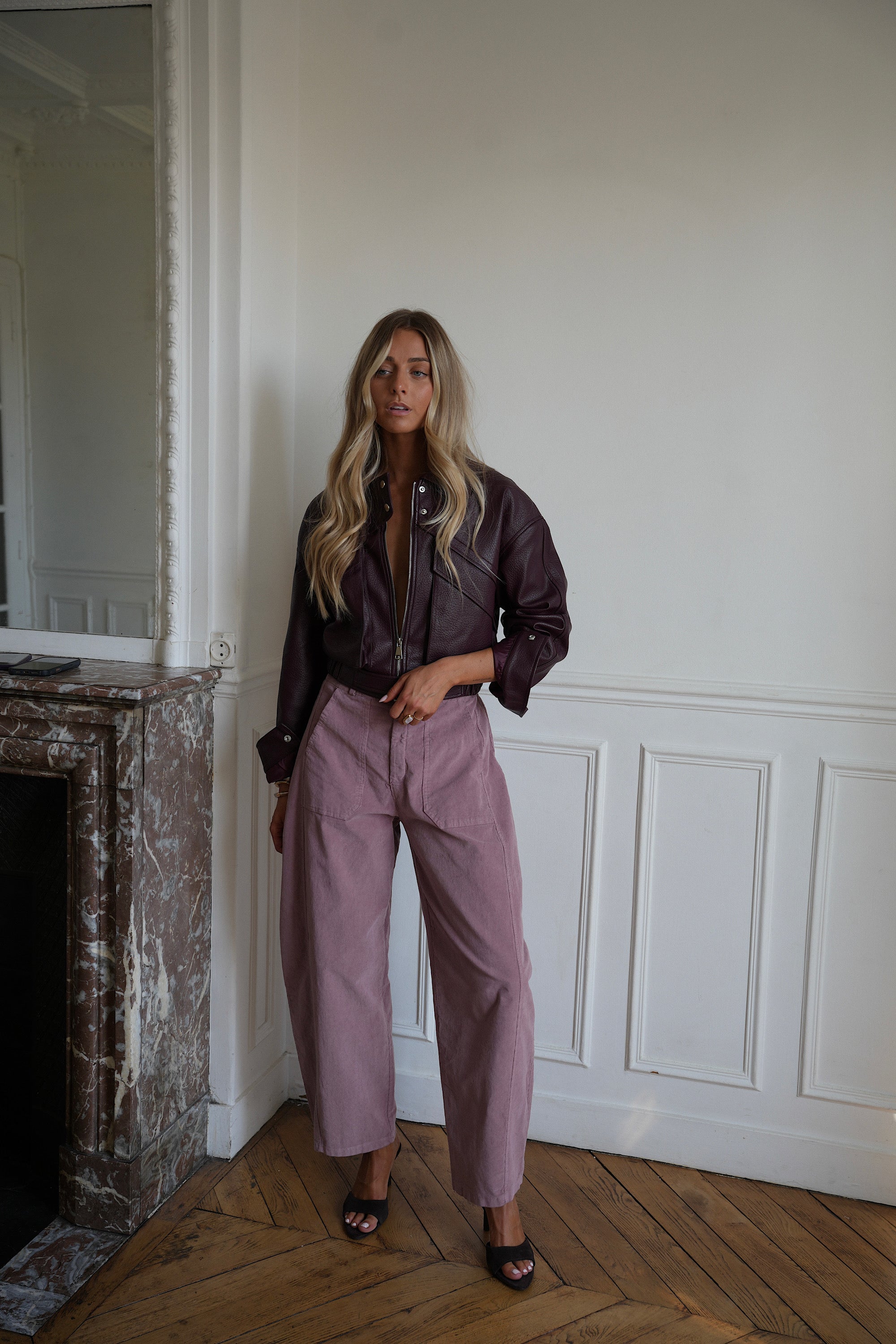 Elly vieux rose - Pantalon velours