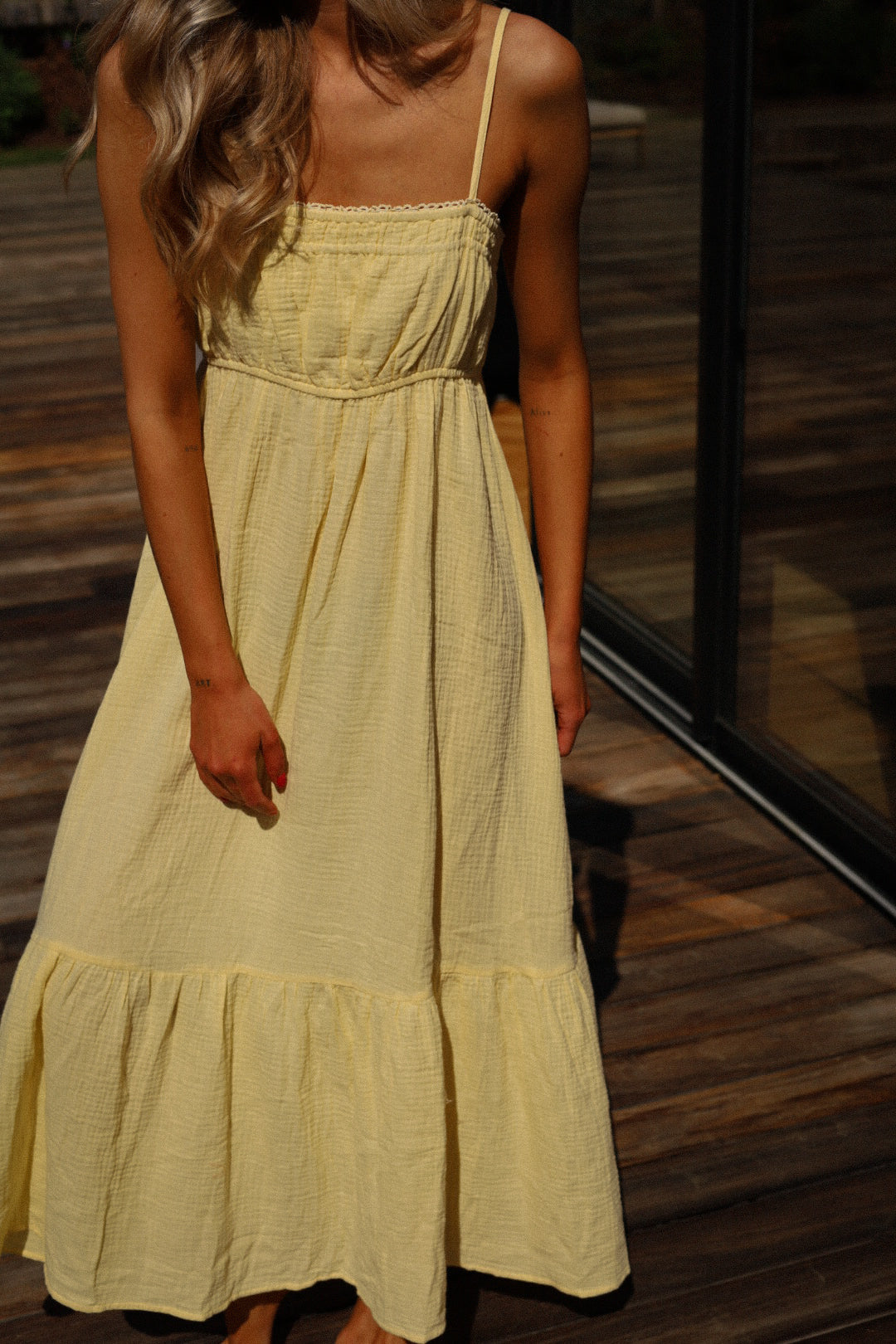 Ana jaune - Robe gaze de coton