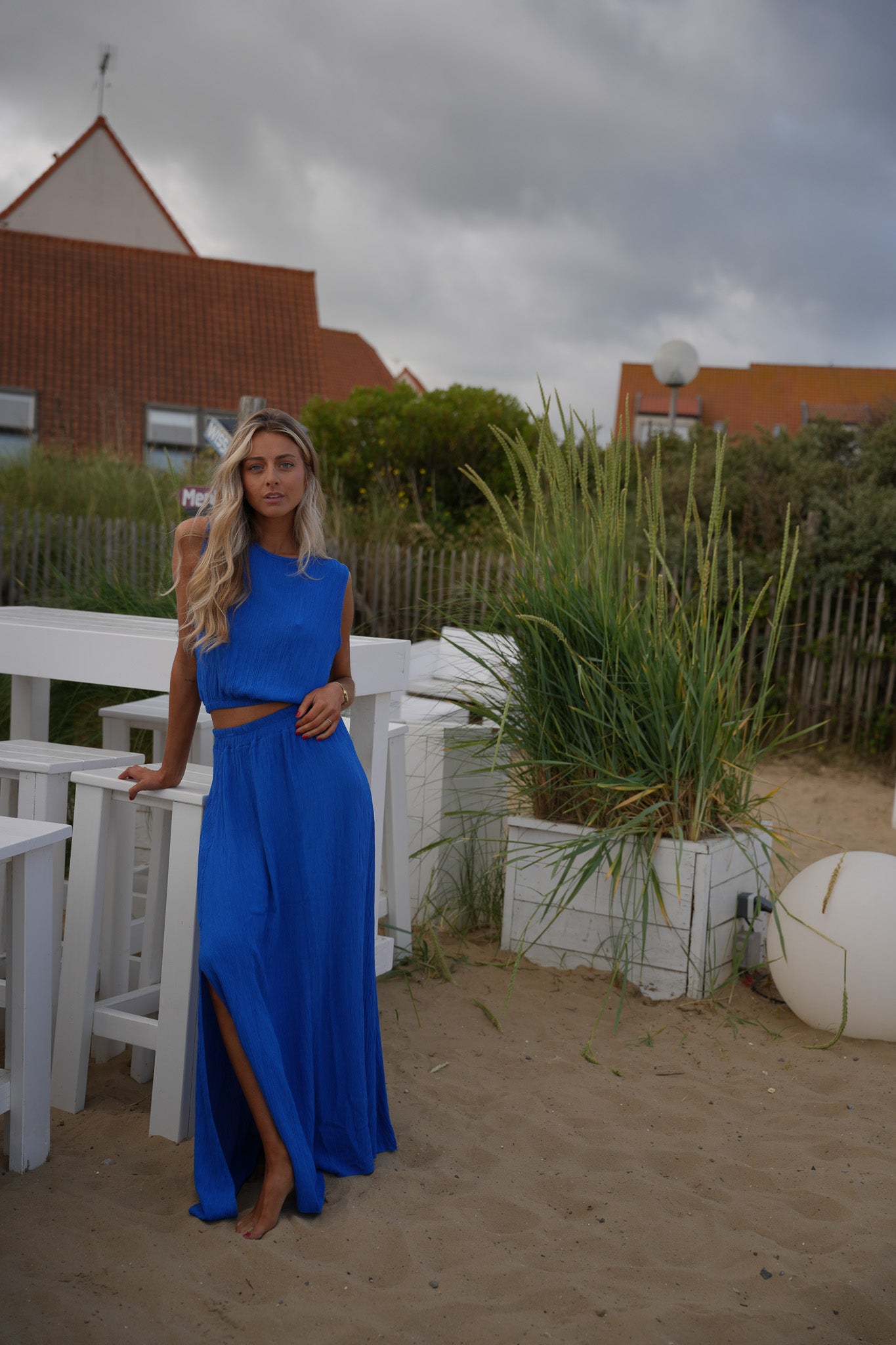 Elize bleu - Ensemble jupe/top