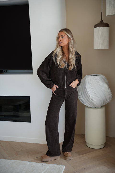 Nina chocolat - Veste zippée